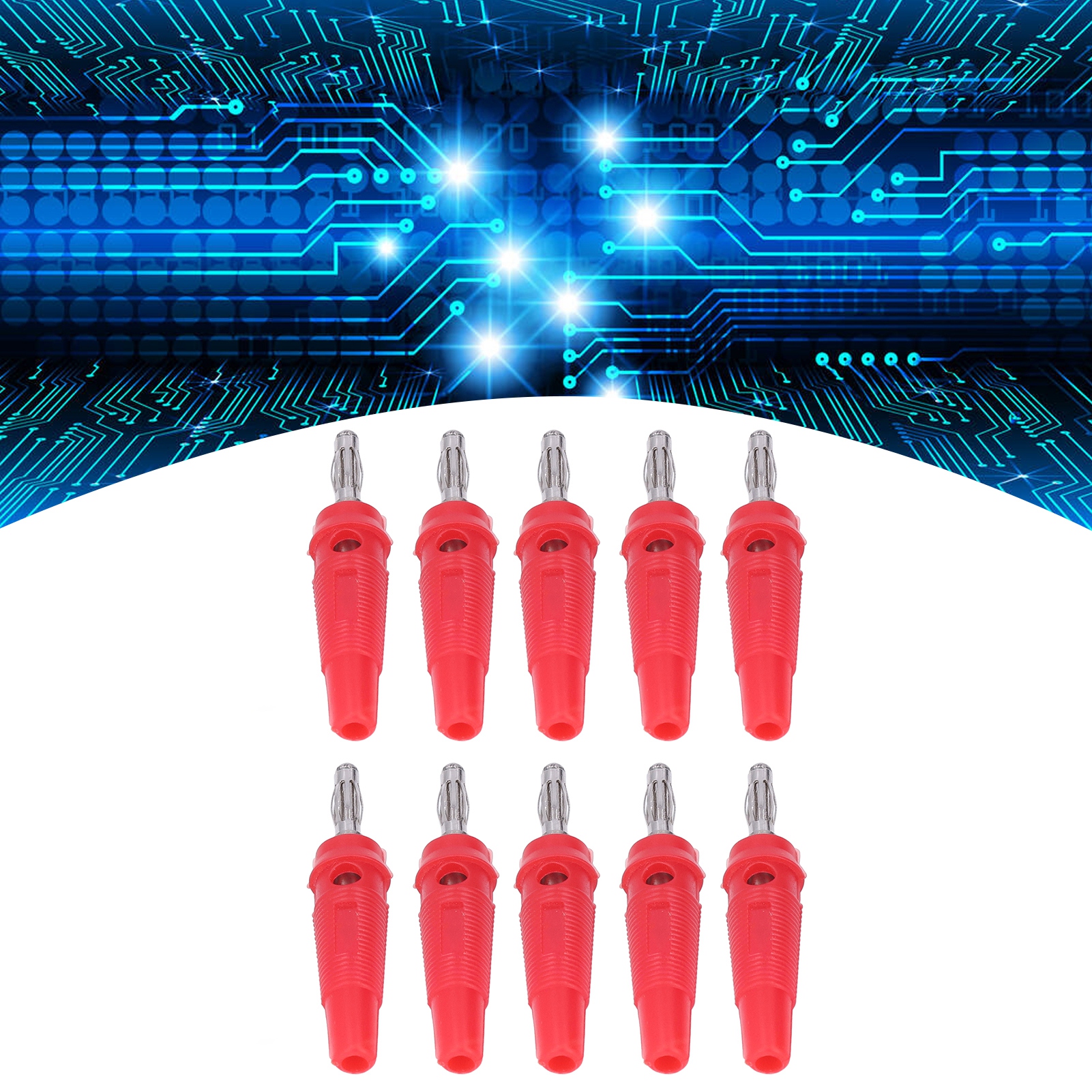Roter, Lötfreier Stecker, Laternenform, Mit 4 Mm Bananenstecker Aus Kupferlegierung Und Weichem Gummi.