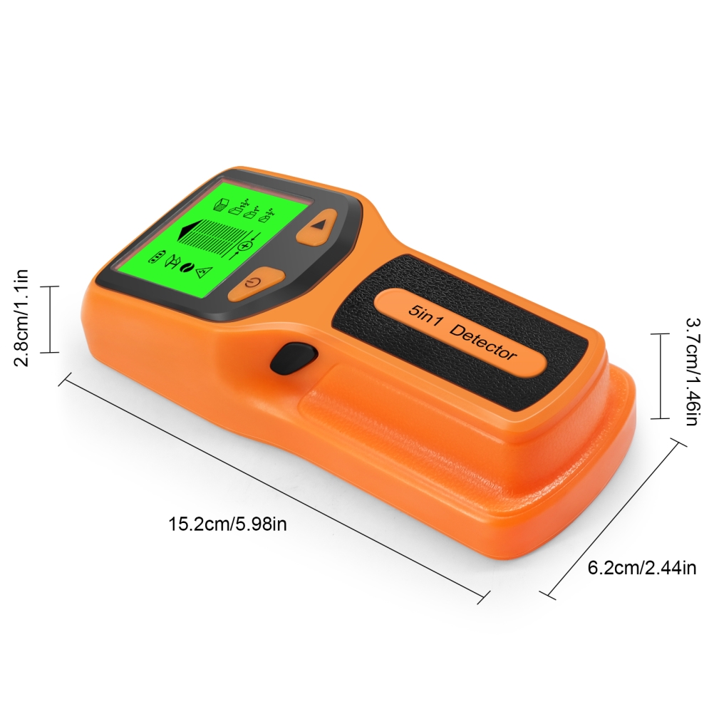 5-in-1 Balkensucher Mit Wandscanner Und Hochauflösendem Lcd-bildschirm Zur Erkennung Gelber Metallbalken In Elektrischen Holzleitungen.