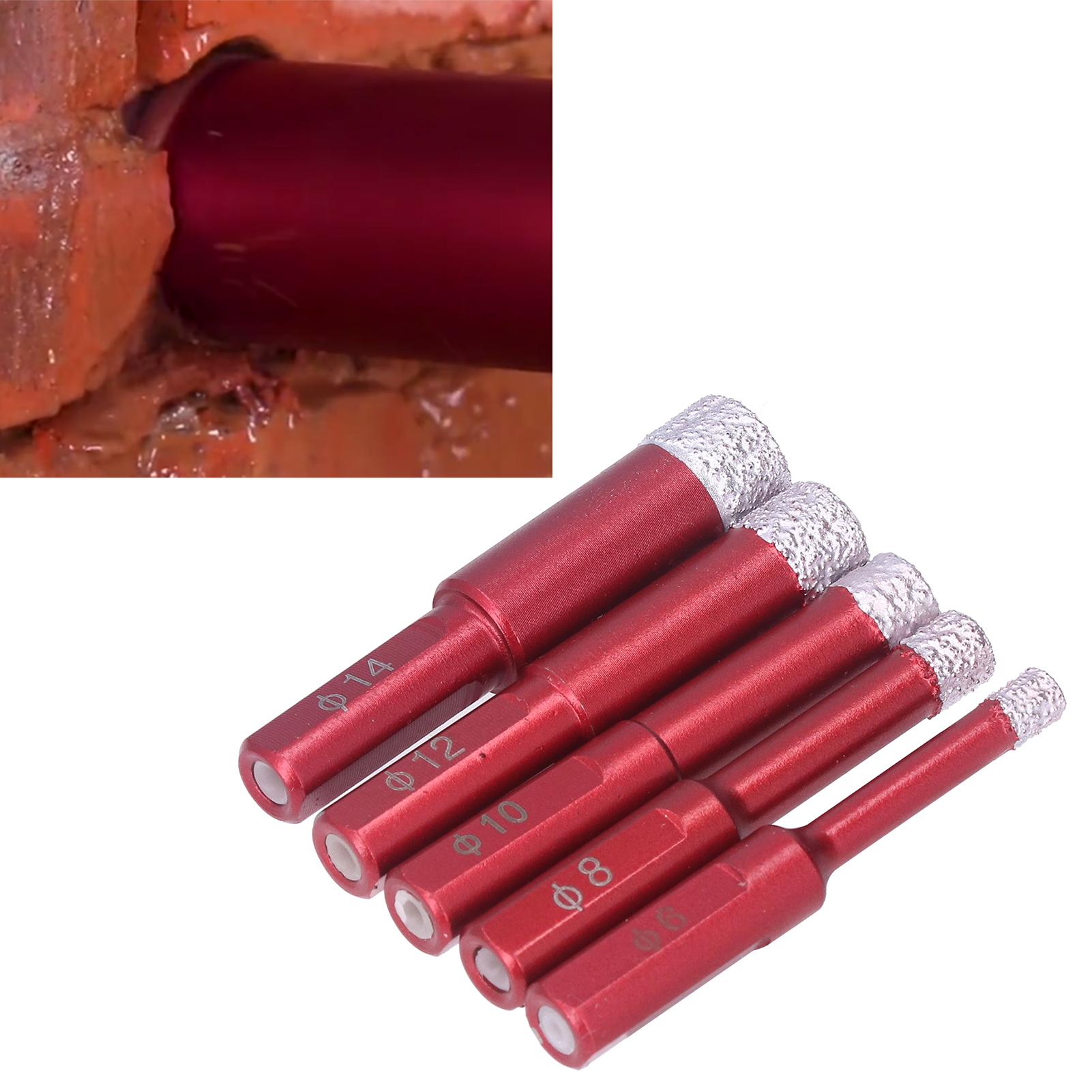 Set Mit 5 Diamantbohrern Für Trocken- Und Nassbearbeitung, Geeignet Für Keramikfliesen, Marmor Und Granit.