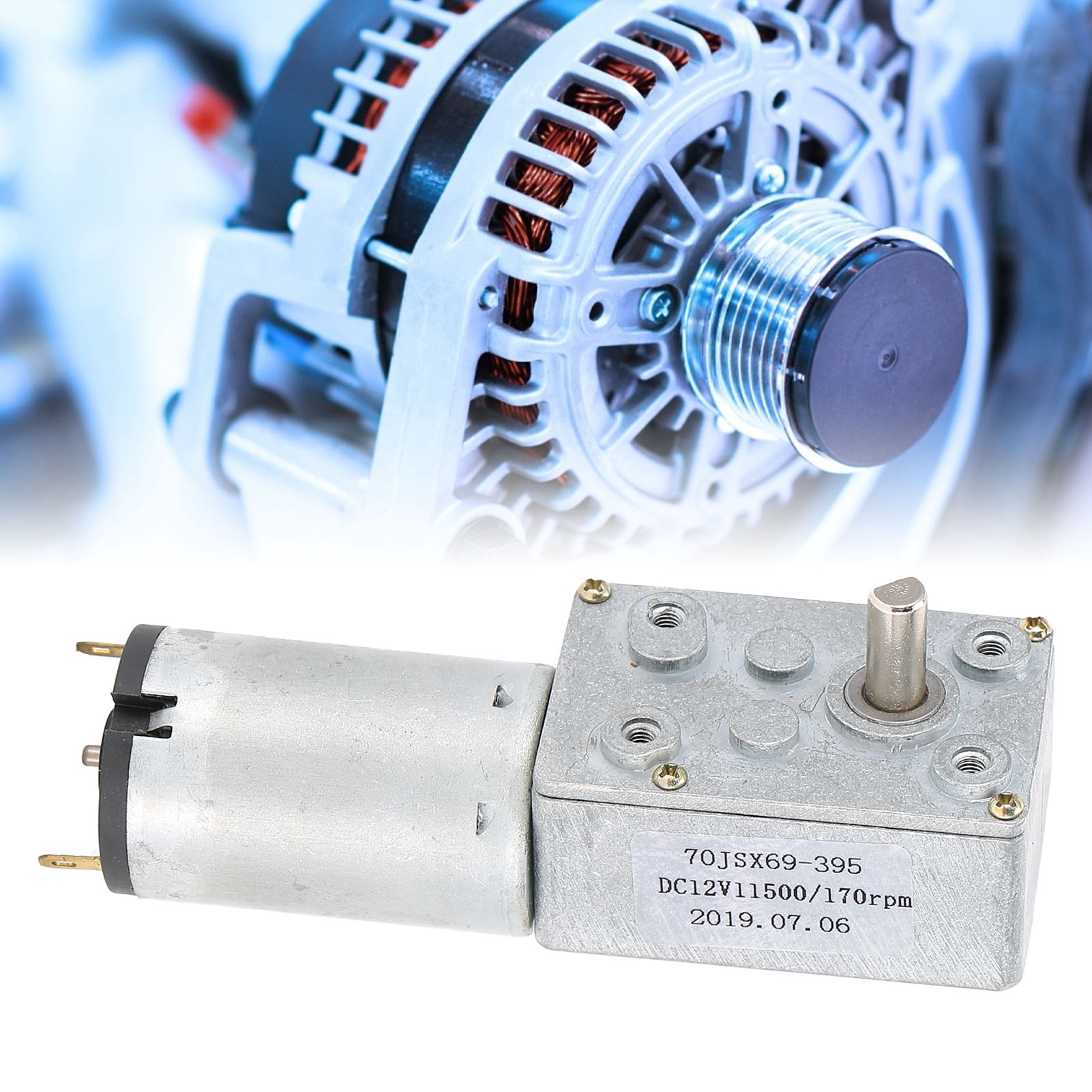 70jsx69-395 Gleichstrom-schneckengetriebemotor, Dc12v, 170 U/min, Schneckengetriebe-untersetzungswelle.
