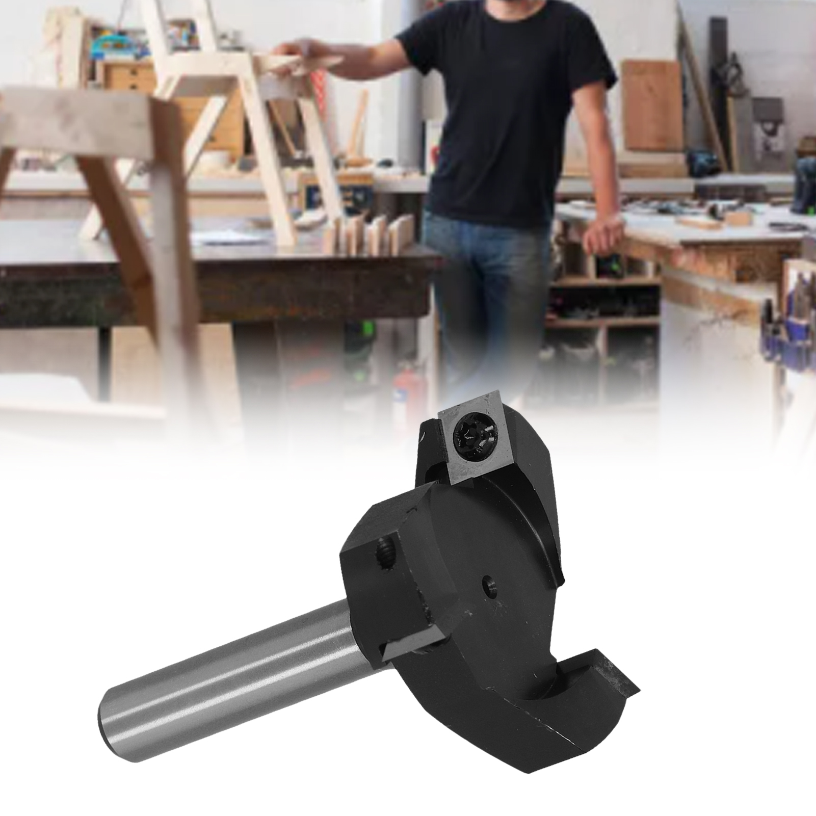 Dreischneidiger T-stoßfräser Mit 1/2-zoll-schaft, Cnc-oberflächenabstreiffräskopf, Hobelbohrer, Holzhobelbohrer