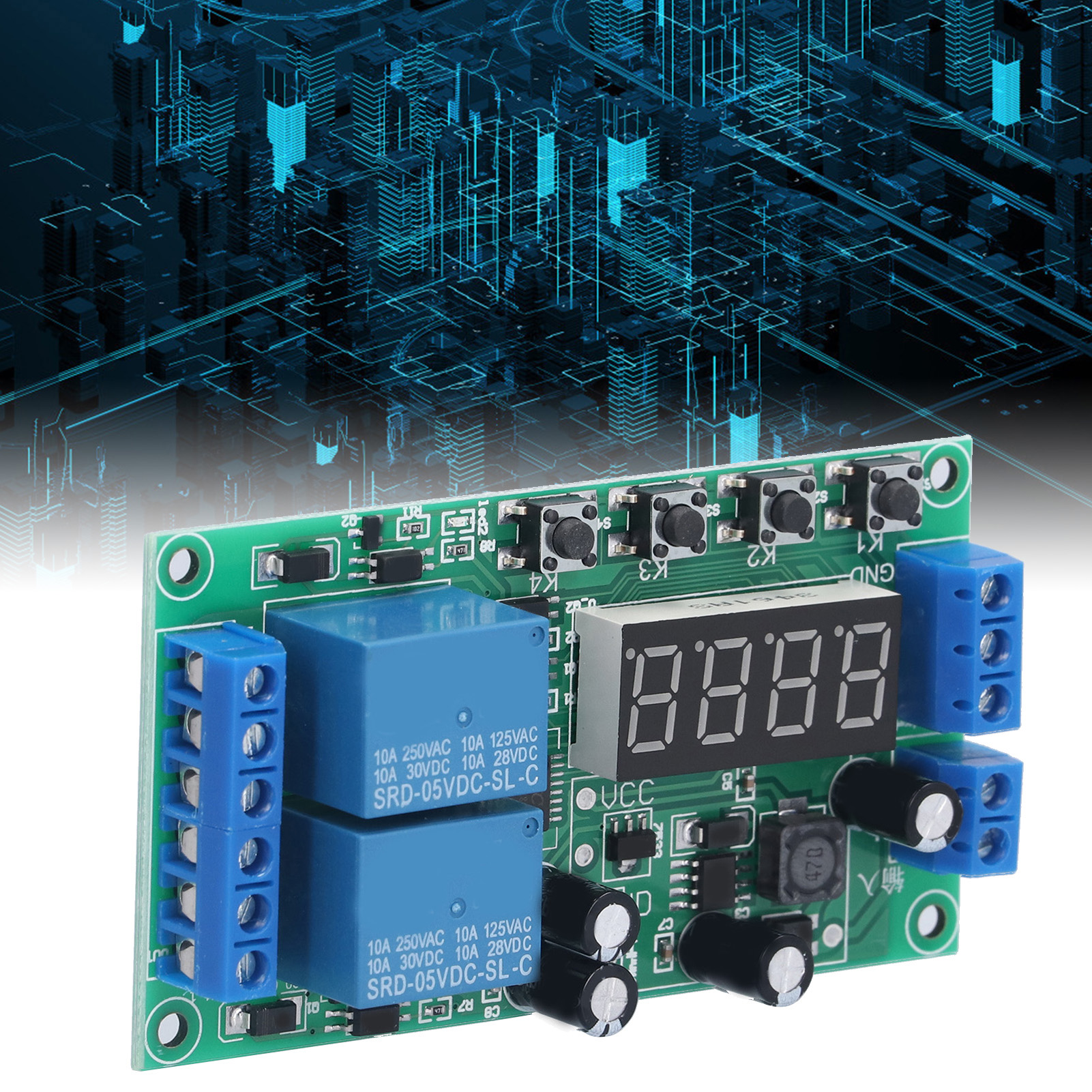 Yf-7 Zweikanal-zeitverzögerungsrelaismodul: Impuls/trigger/unterbrechung/zyklus/timer, 7–30 V Dc