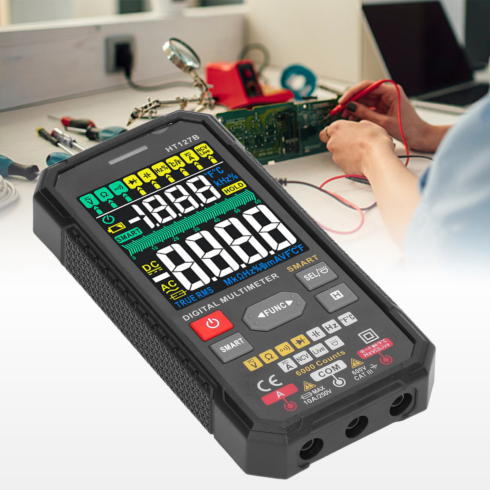 Ht127b Hochpräzises, Multifunktionales Und Vollautomatisches Tragbares Digitalmultimeter