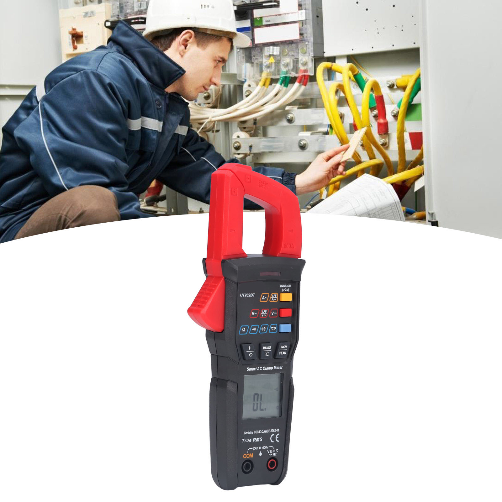 Ut202bt Digitales Stromzangenmessgerät Mit Bluetooth-kommunikation Und Digitaler Anzeige Von Spannung, Stromstärke Und Frequenz.