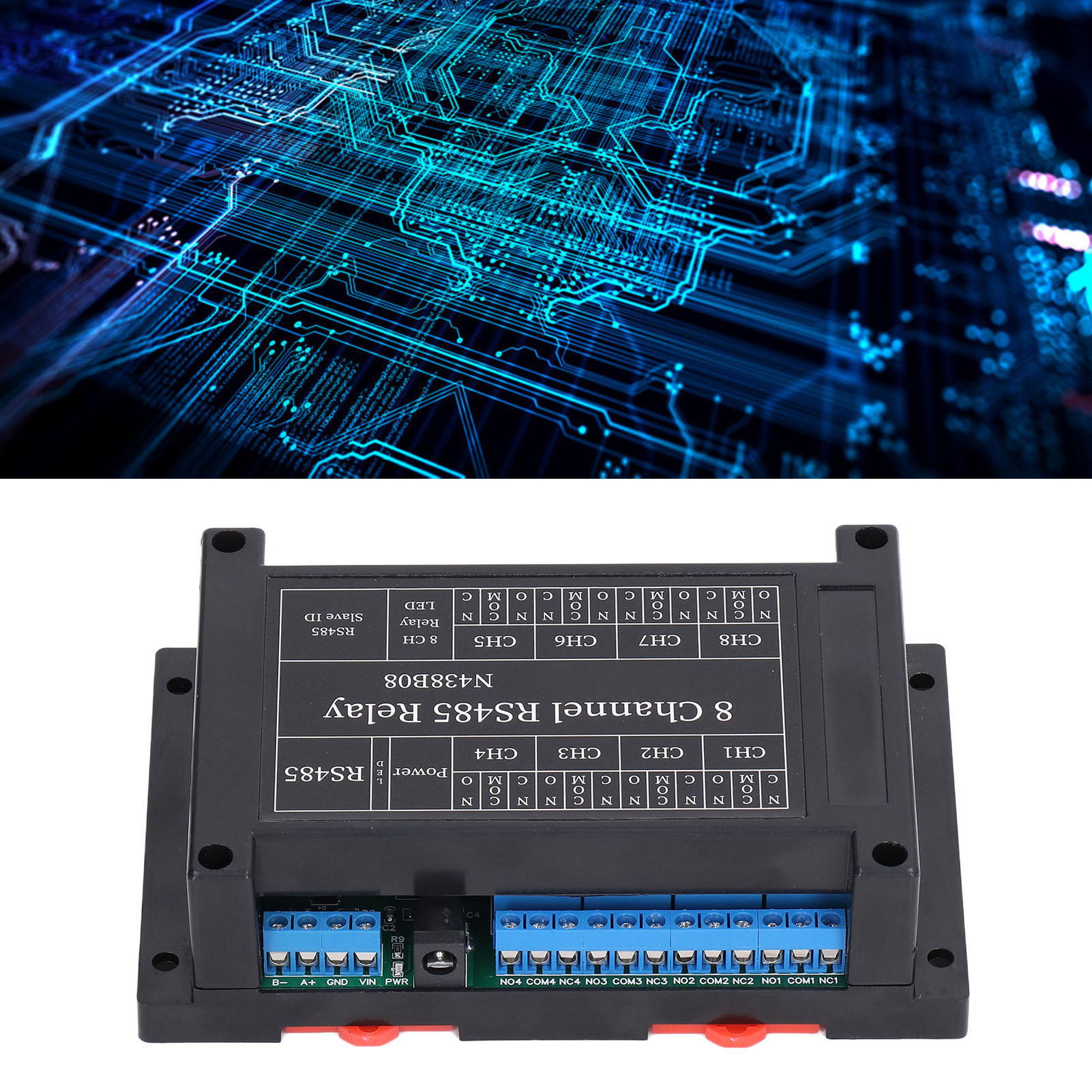 8-kanal Modbus Rtu Rs485 Relaismodul, Funktionscode, Din-schienengehäuse, Schaltschrank, 12 V Dc