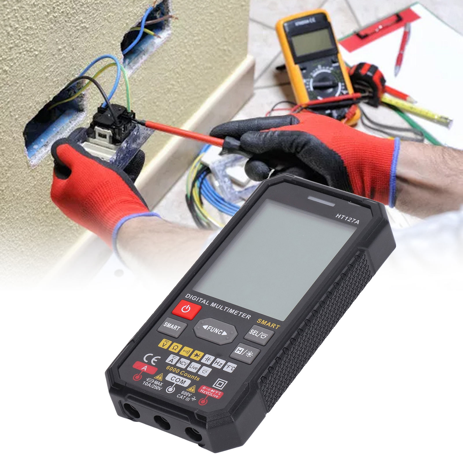 Ht127a Digitalmultimeter, Mini-hochpräzisionsmultimeter, Intelligenter Stromzähler, Hitzebeständig