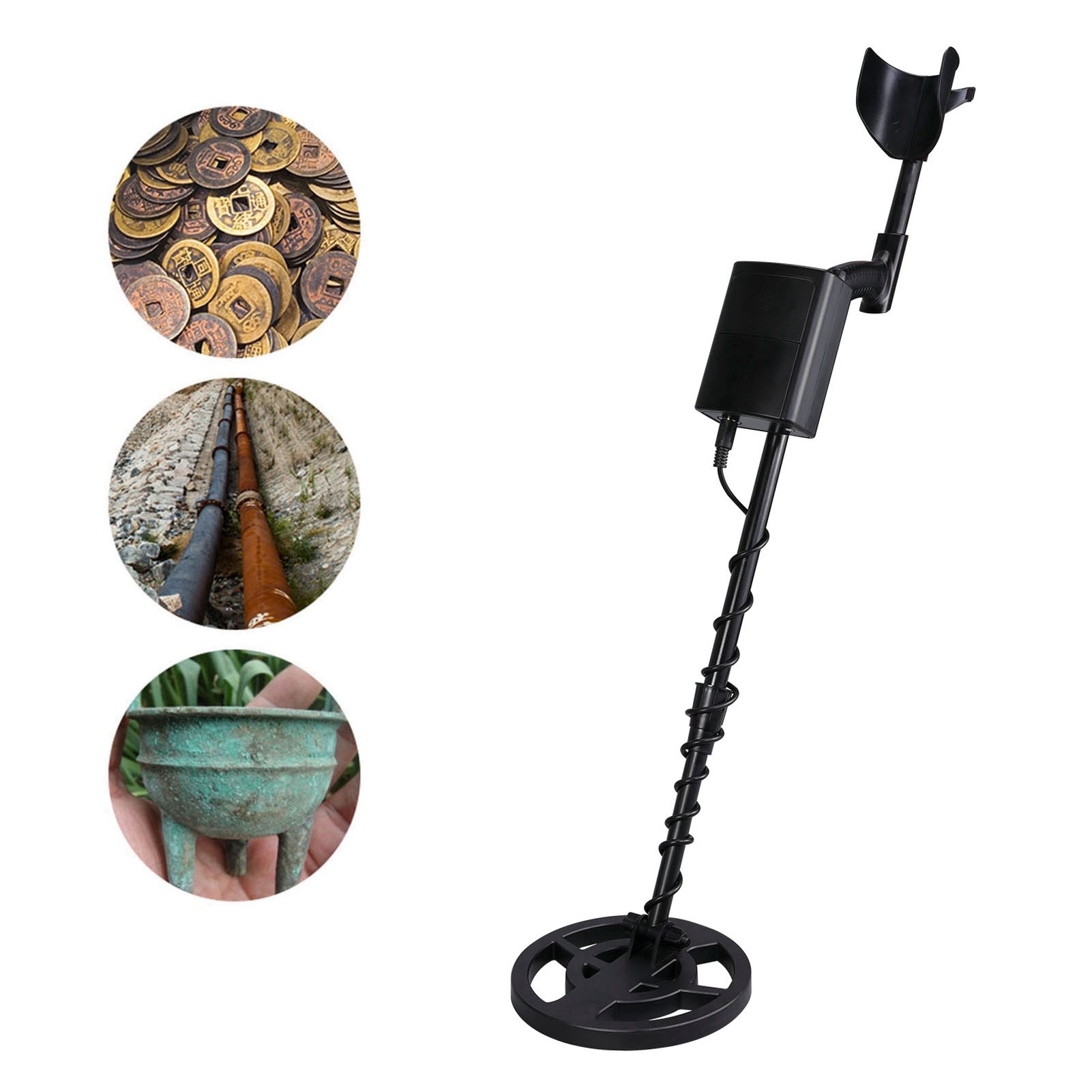 Gt6500 Metalldetektor-set – Golddetektor Für Unterirdische Anlagen Mit Ohrhörer Und Schaufel – Golddetektor – Scheibenmetalldetektor