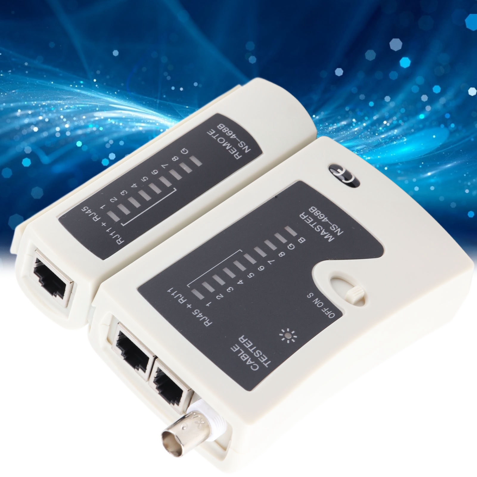 Ns-468b Netzwerktester, Multifunktionaler Rj45/rj11-netzwerkkabeltester, Koaxialkabeldetektor, 9-v-gleichstromnetzteil