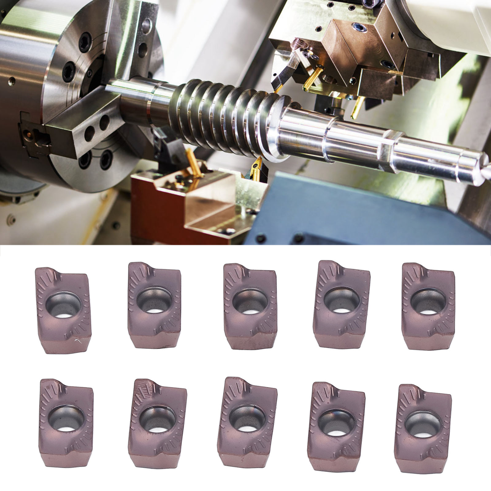 Satz Mit 10 Hartmetall-wendeschneidplatten Für Die Cnc-bearbeitung, Indexierbarer Hartmetall-fräserhalter, Schneidwerkzeug Für Metalldrehmaschinen Apmt1604pder54