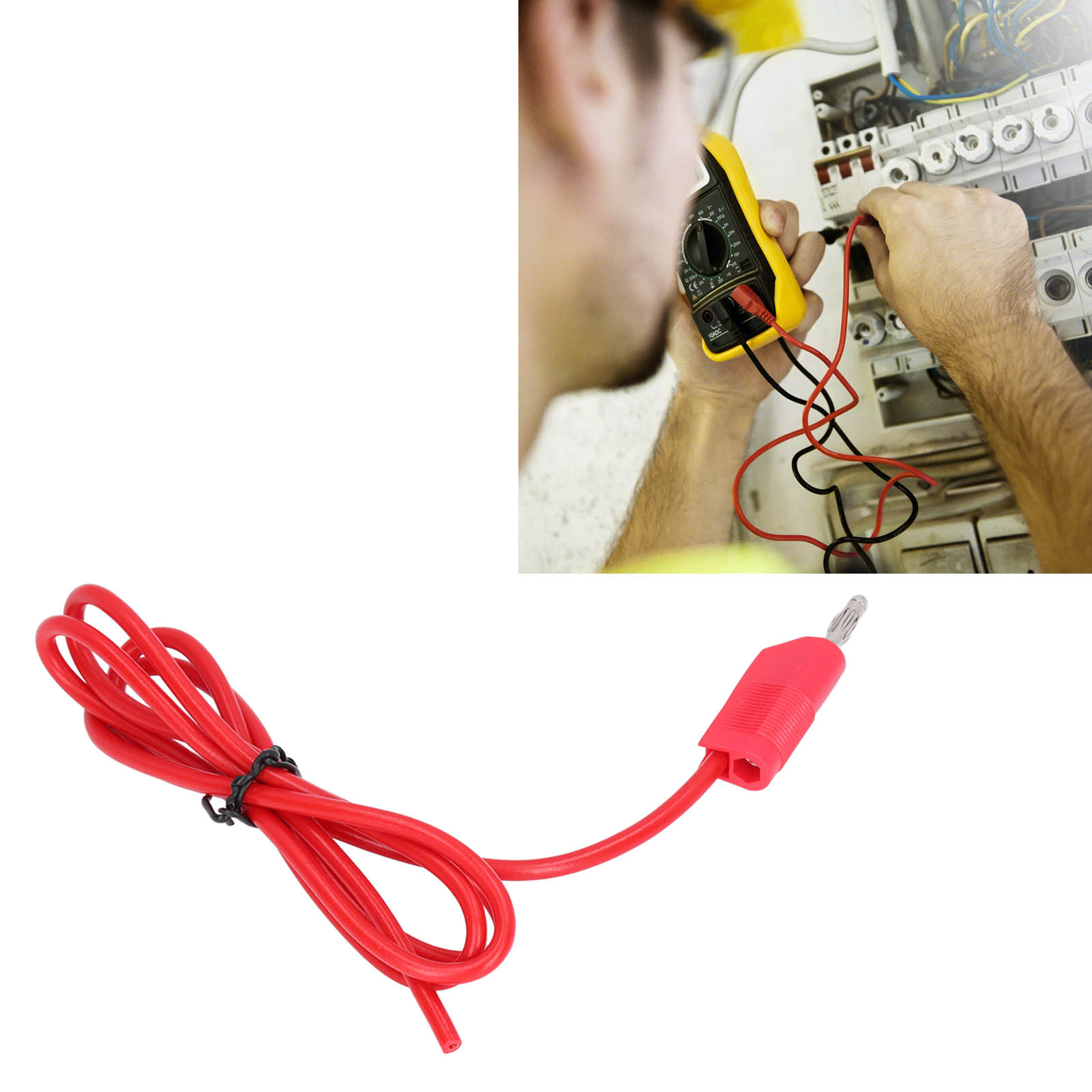 J.70014 4mm Crimp-bananenstecker-testkabel (stecker-stecker), 4mm Bananenstecker-testkabel, Rot.