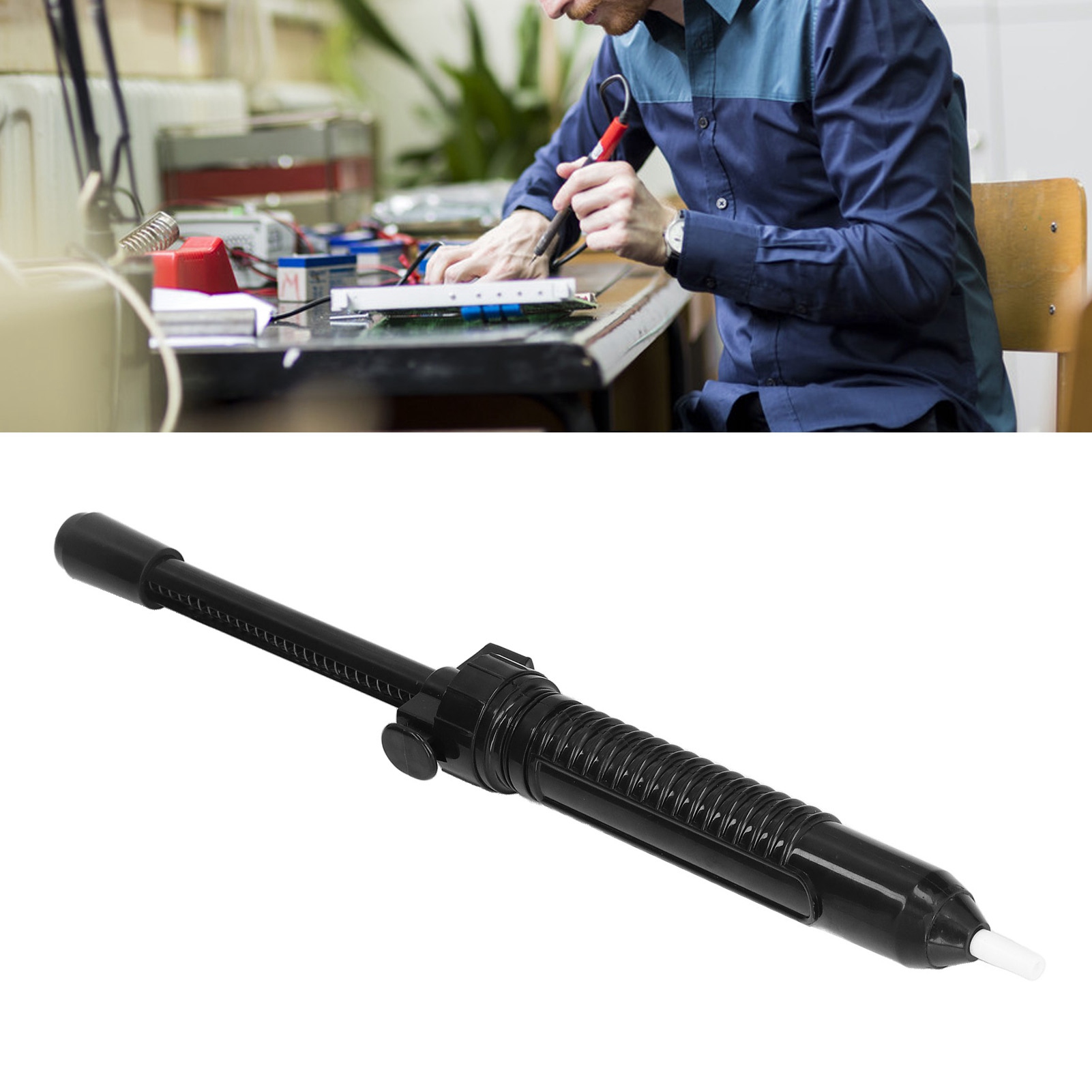 Ab-095 Entlötpumpe, Entlötpistole, Entlötschlackeentfernungsgerät, Zweikreis-luftentlötpumpe, Schwarz