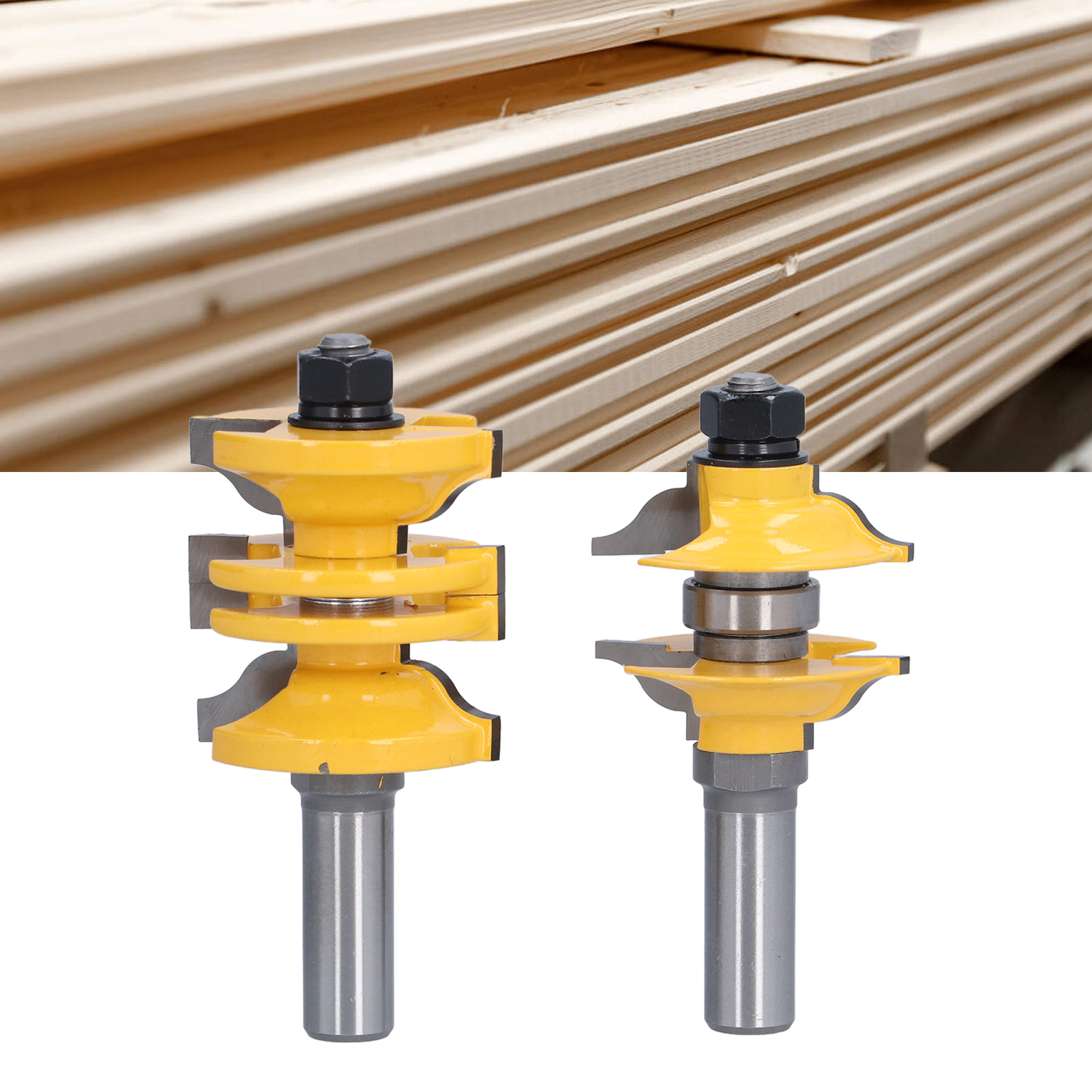 Verstellbares Massivholz-türmesser (2-teilig), Schranktürblattmesser, Holzfräser-set Mit 1/2-zoll-griff, Türrahmen-zapfenmesser