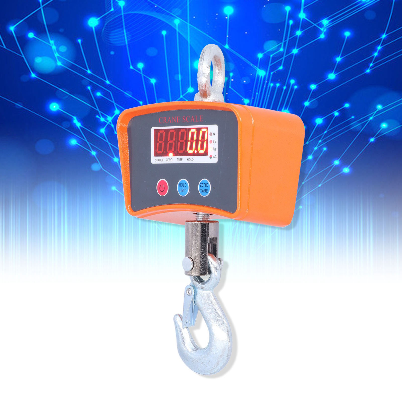 Industrielle Elektronische Hakenwaage, Konform Mit Der Europäischen Norm Ac110-240v, Hohe Präzision, Metall, 500 Kg/100 G/500 Kg/200 G