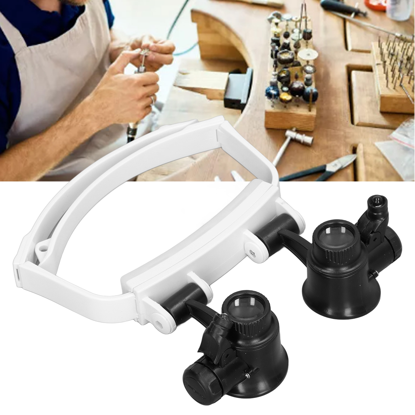 Frontlupe Mit Led-beleuchtung Zum Lesen Und Reparieren Elektronischer Bauteile Hochauflösende Lupe Mit Austauschbaren Vergrößerungslinsen (10x/15x/20x/25x).