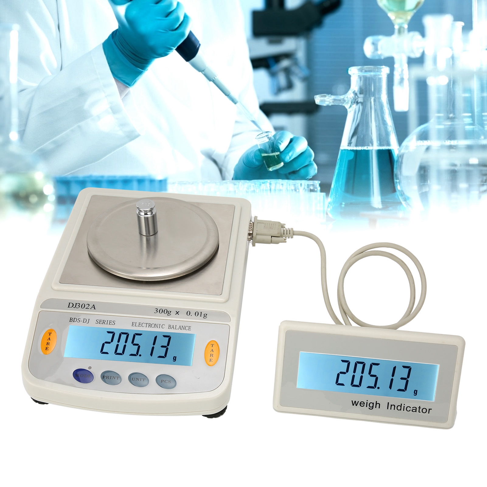 Digitale Elektronische Waage Bds-dj-a Mit Externem Display, Hochpräzise Professionelle Laborwaage, 300 G/0,01 G, Europäischer Standard