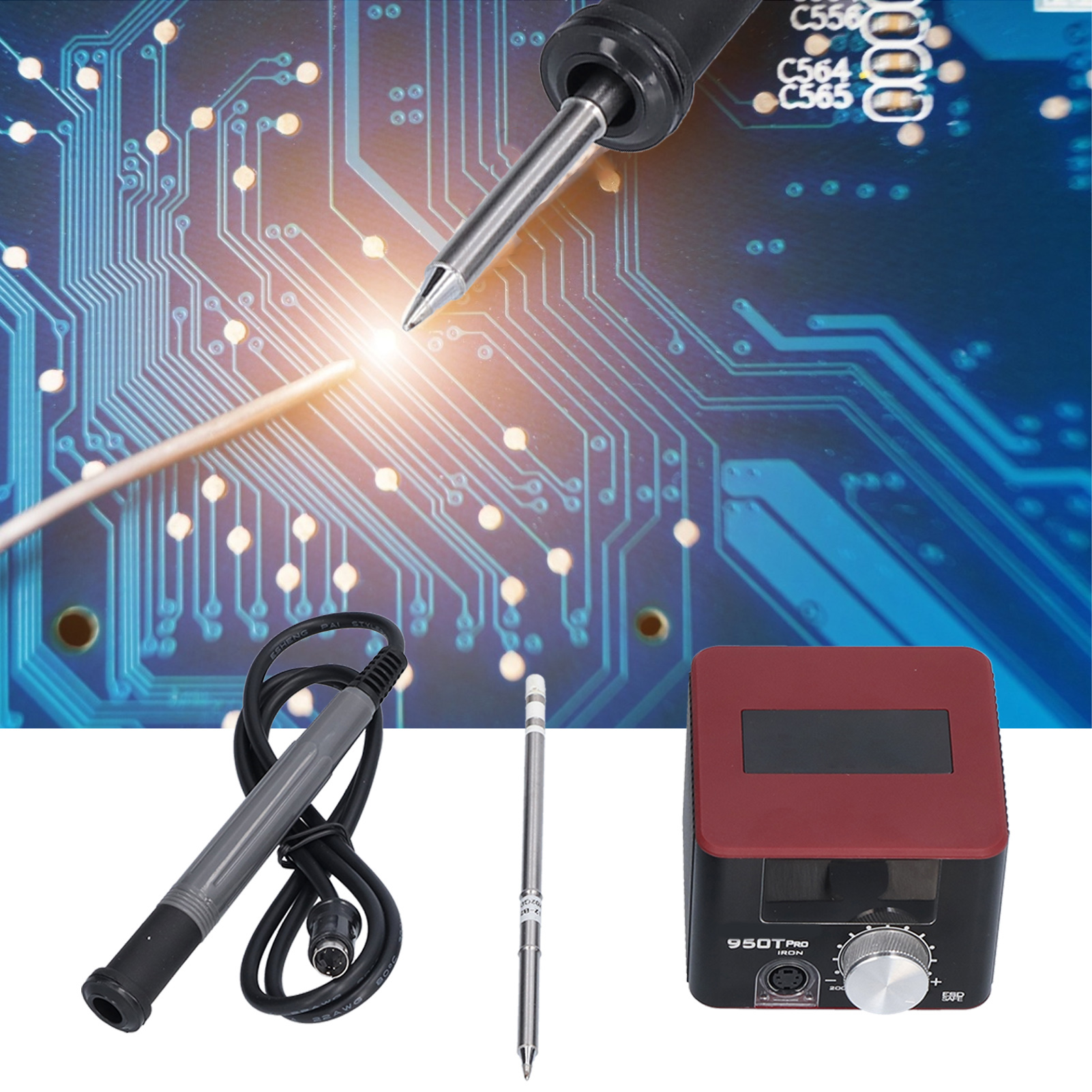 T12 Konstanttemperatur-lötstation Mit Heizelement, Antistatisch, Einstellbarer Temperatur-lötkolben Für Die Handy-reparatur, Modell A, Schwarz, 950t Pro, Ac100-240v, Europäischer Standard.