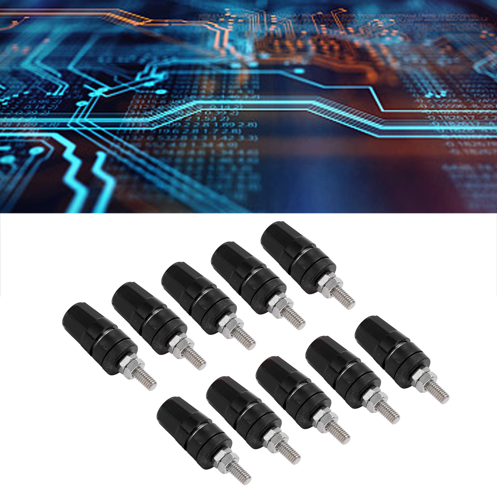 M4 Gewindestecker Φ4,00 Mm 24,320, Elektronische Instrumentenverdrahtung Stromstärke 24a, Schwarz.