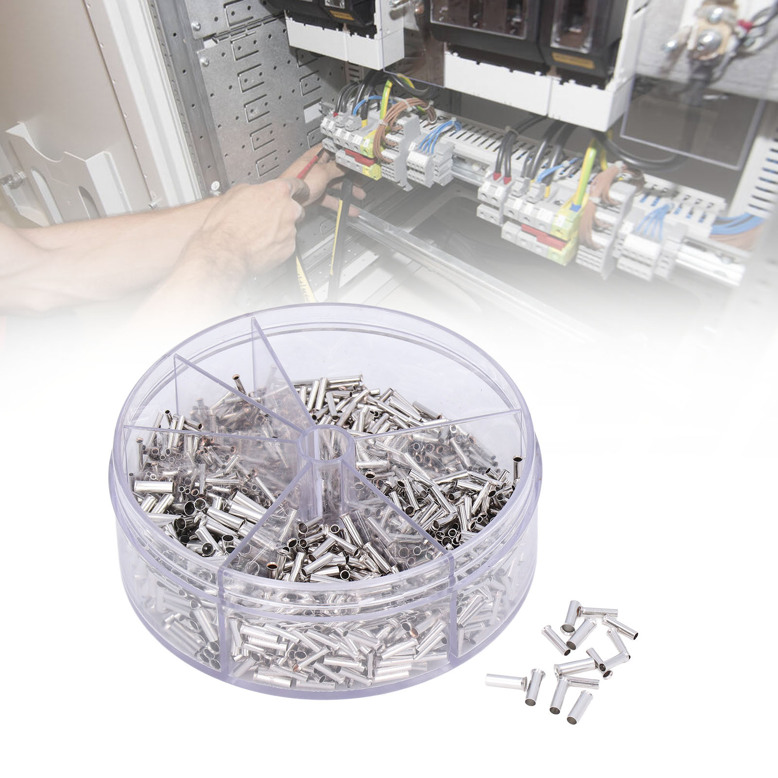 1900 Stück Unisolierte Aderendhülsen Von 0,5 Bis 2,5 Mm², Crimpverbinder Für Kabel, Stiftverbinder Für Flexible Drähte, Unisolierte Kupplungsverbinder, Mini-aderendhülsen Für Blanke Rohre 14-22 Awg Fü