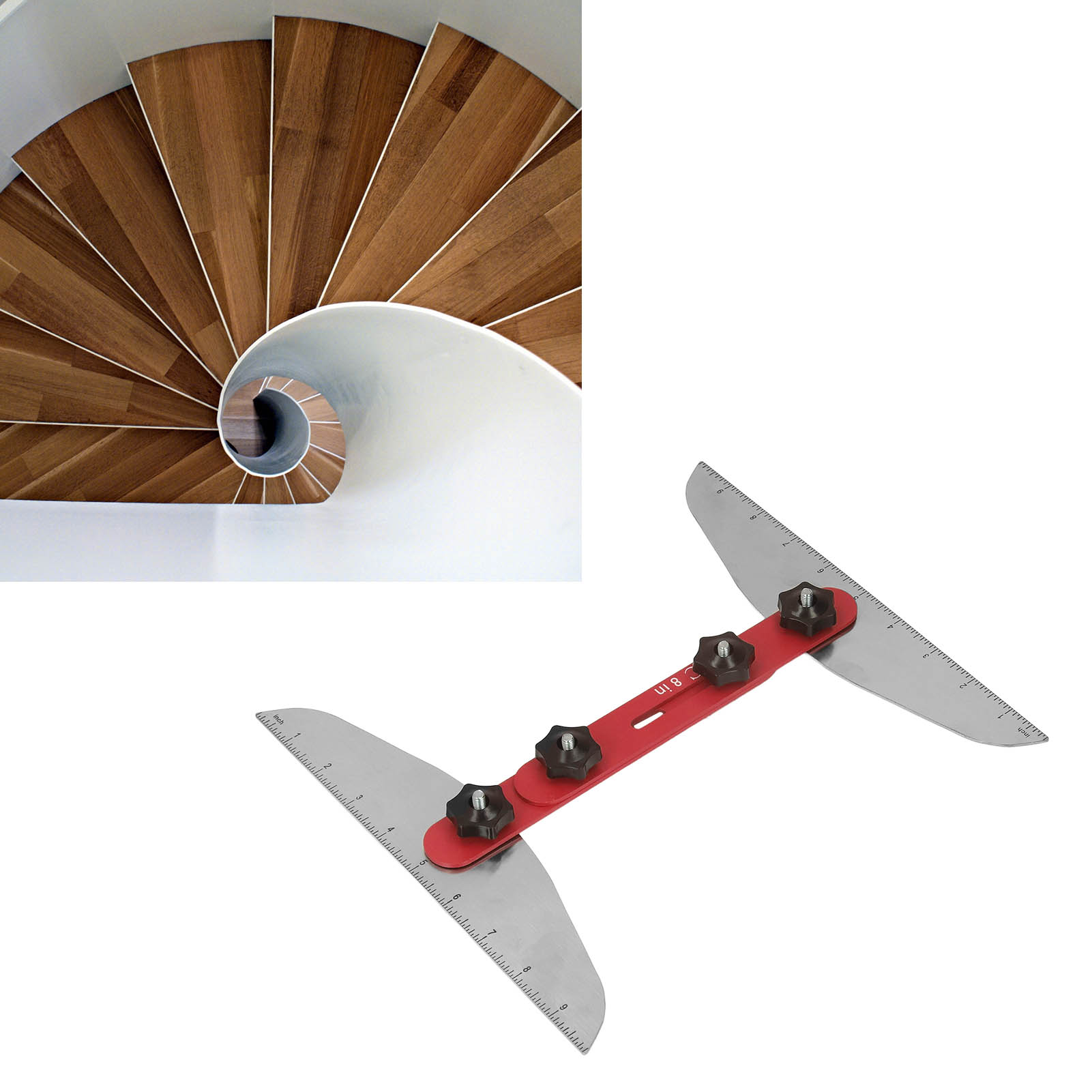 Multifunktionales, Faltbares Rotes Treppenlineal Für Den Heimgebrauch