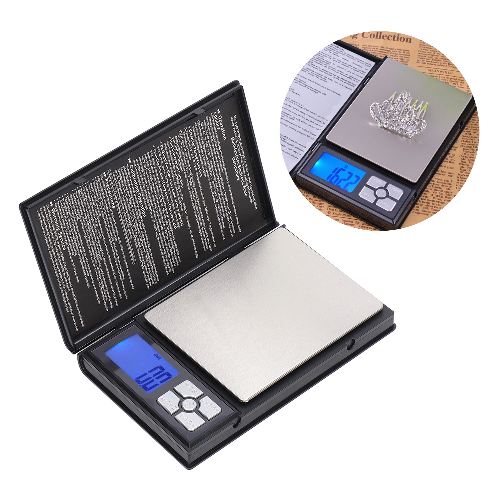 Hochpräzise Elektronische Waage Im Notizbuchformat Für Diamant- Und Goldschmuck, 2000 G 0,1 G