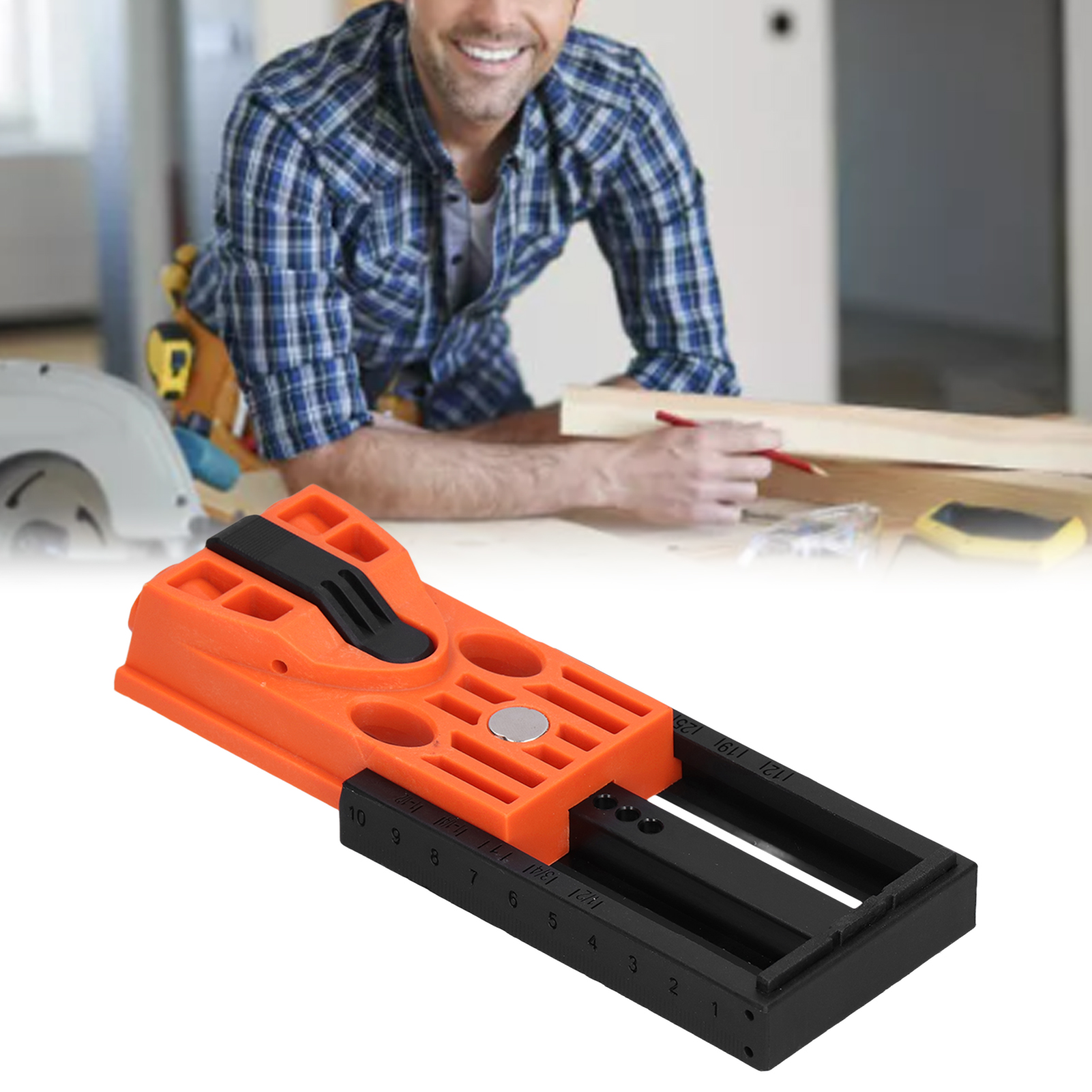 Magnetwerkzeug Zum Positionieren Von 9,5 Mm Bohrlöchern In Der Holzbearbeitung, Winkelbohrer Und Hilfspositionierwerkzeug.
