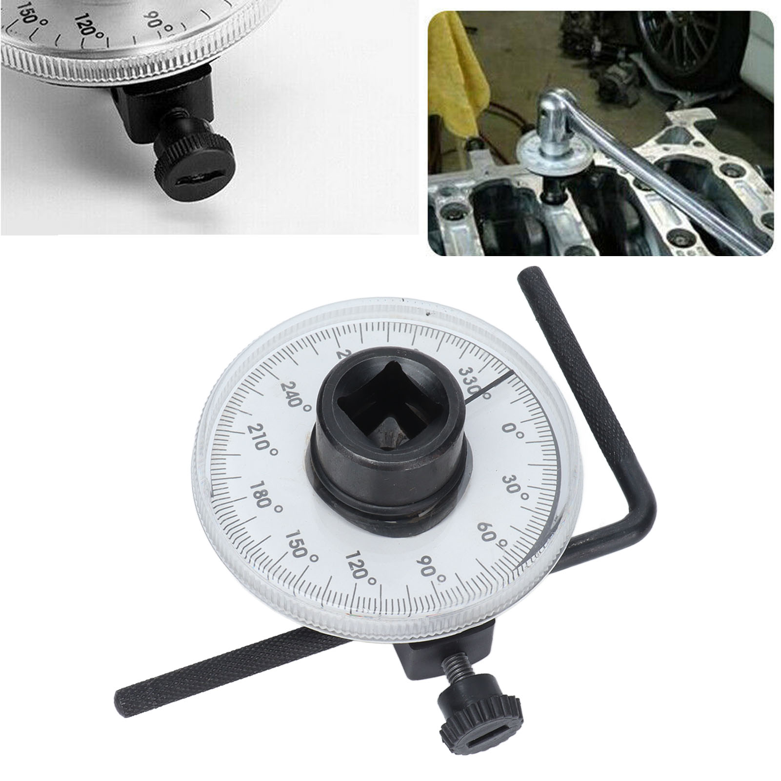 360° Verstellbarer Drehmomentwinkelmesser (1/2 Zoll) Mit Zeigeranzeige, Kilogrammschlüssel Und Drehmomentskala