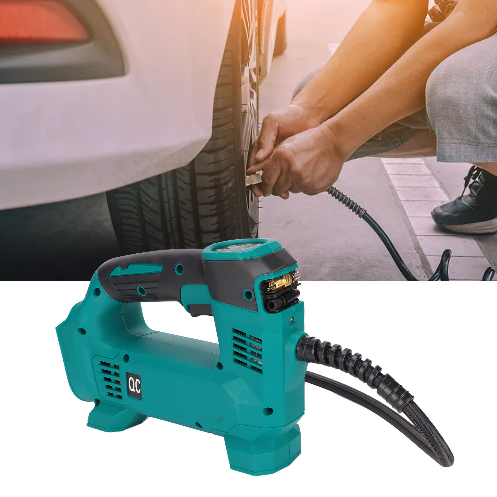 Digitaler Lithium-ionen-luftkompressor Mit Display, Kompatibel Mit Makita 21v-akkus Für Elektrowerkzeuge