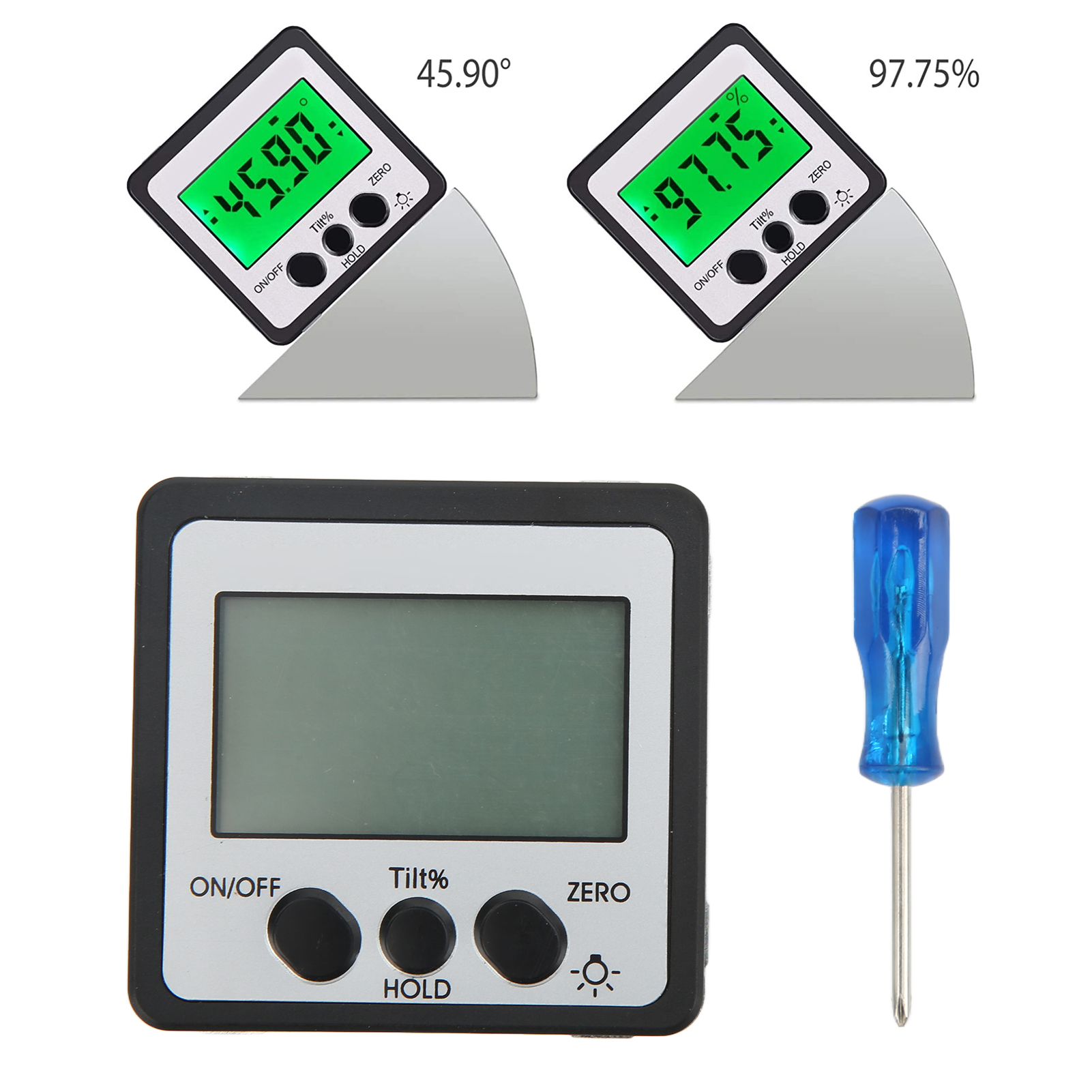 4x90° Ip54 Digitaler Horizontalwinkelmesser, Neigungsmesser, Magnetische Hintergrundbeleuchtung, Wasserdicht