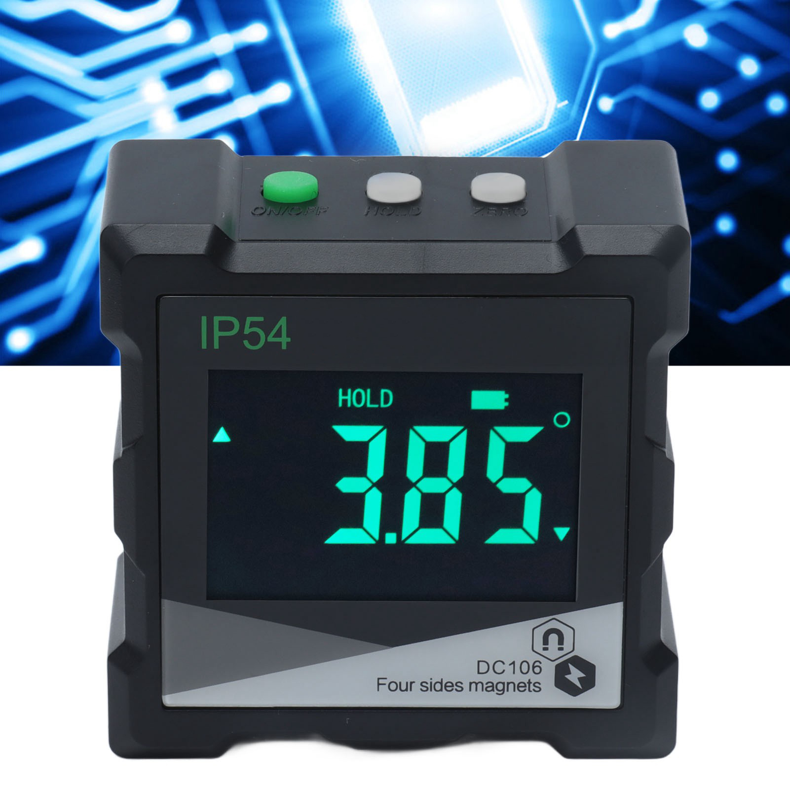 4 X 90° Ip54 Neigungsmesser, Lcd-bildschirm, Vierseitige Magnetische Digitalanzeige, Lcd-neigungsmessergehäuse Für Winkelmesser