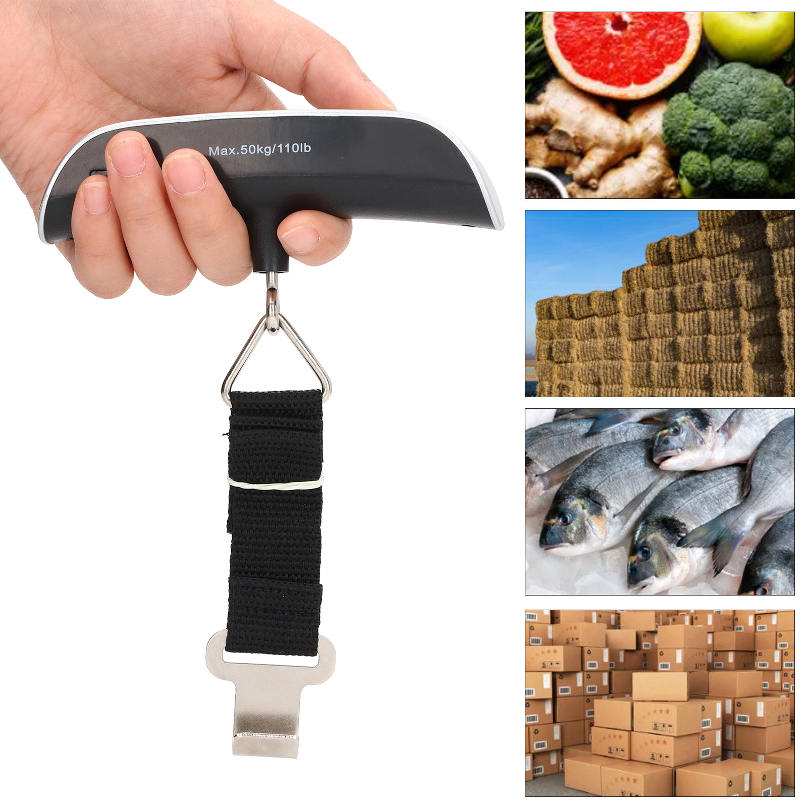 Tragbare Elektronische 50-kg-waage Mit Beleuchtung, Gepäckwaage, Taschenwaage, Beleuchtetes Gurtmodell Für Expresslieferungen