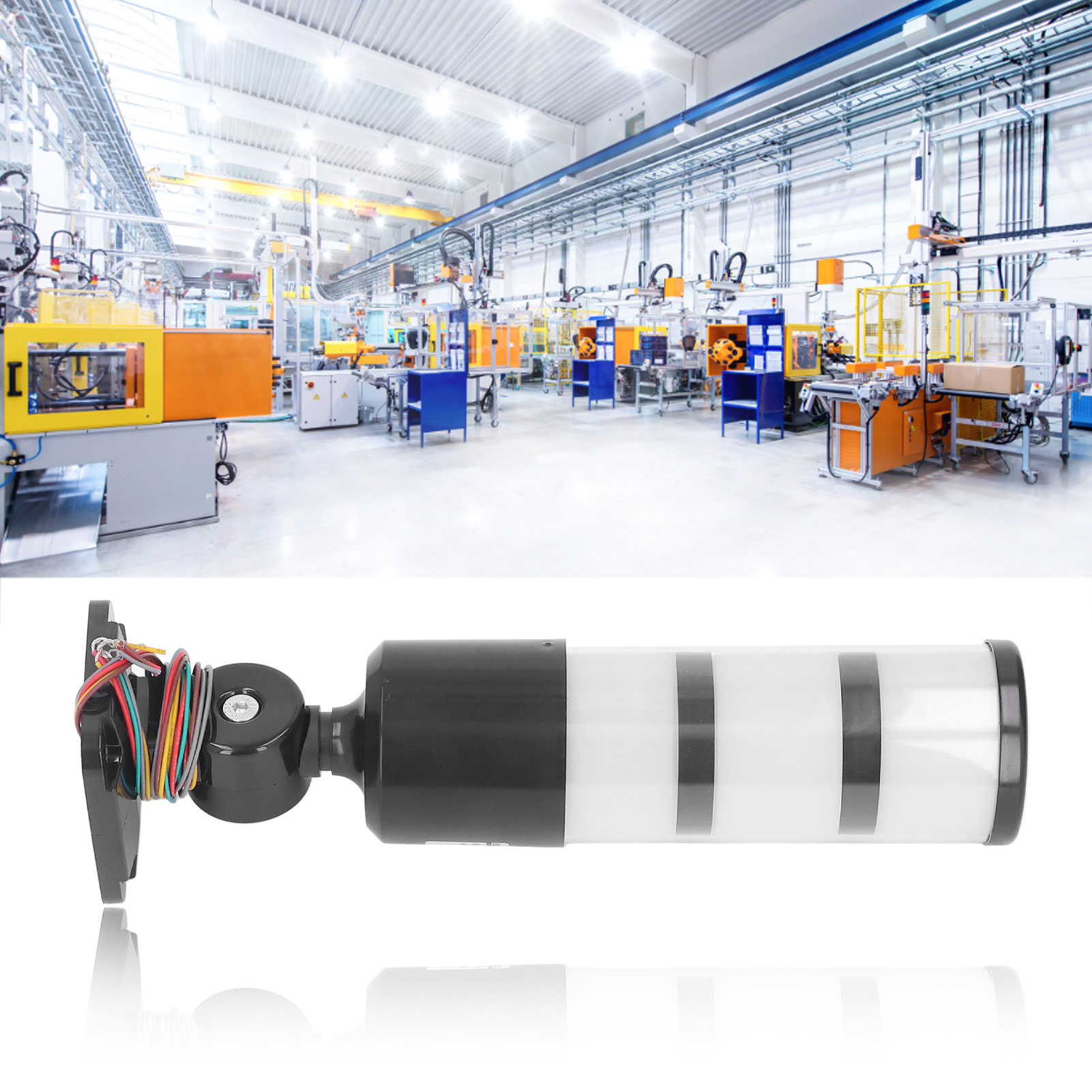 Berm® 3-lagige Led-warnleuchte, Dauerlicht, Mit Akustischem Warnsignal, Klappbar, Für Industrielle Werkzeugmaschinen, 12–24 V Dc