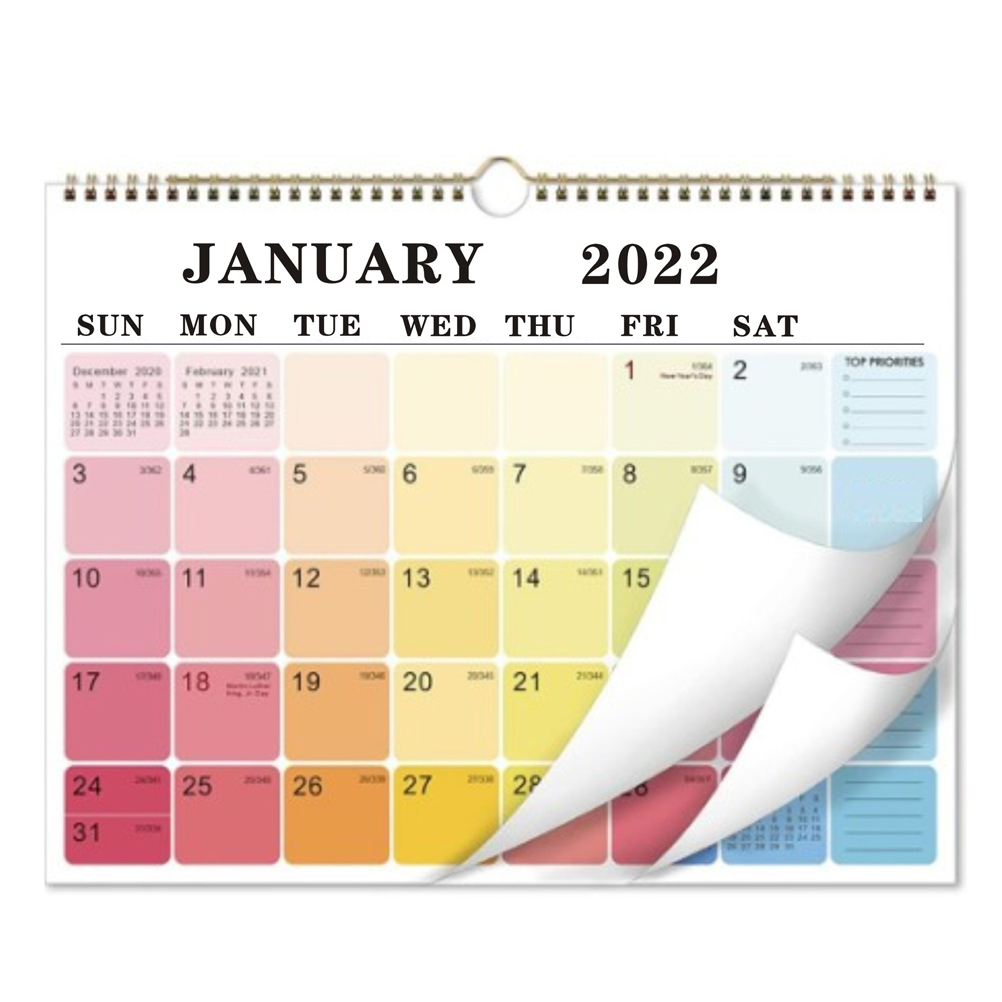Wandkalender 2022, 12-monats-planer, Januar 2022 - Dezember 2022, 15,1" X 11,6", Perfekt Für Die Planung Und Organisation In Schulen, Büros Und Haushalten.