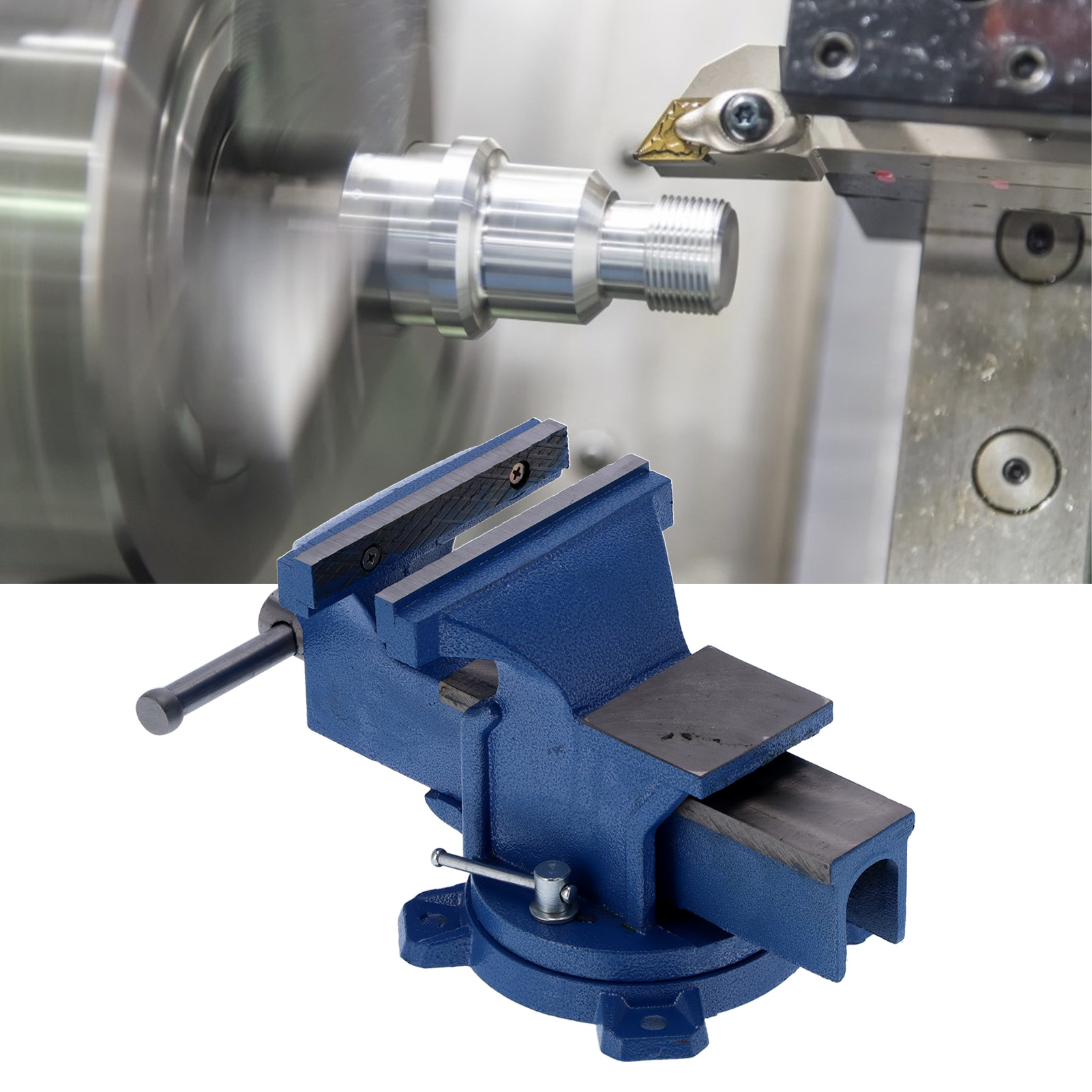 Robuster Schraubstock Aus Gusseisen, 360° Drehbar, Komplett Aus Stahl, Mit Amboss.