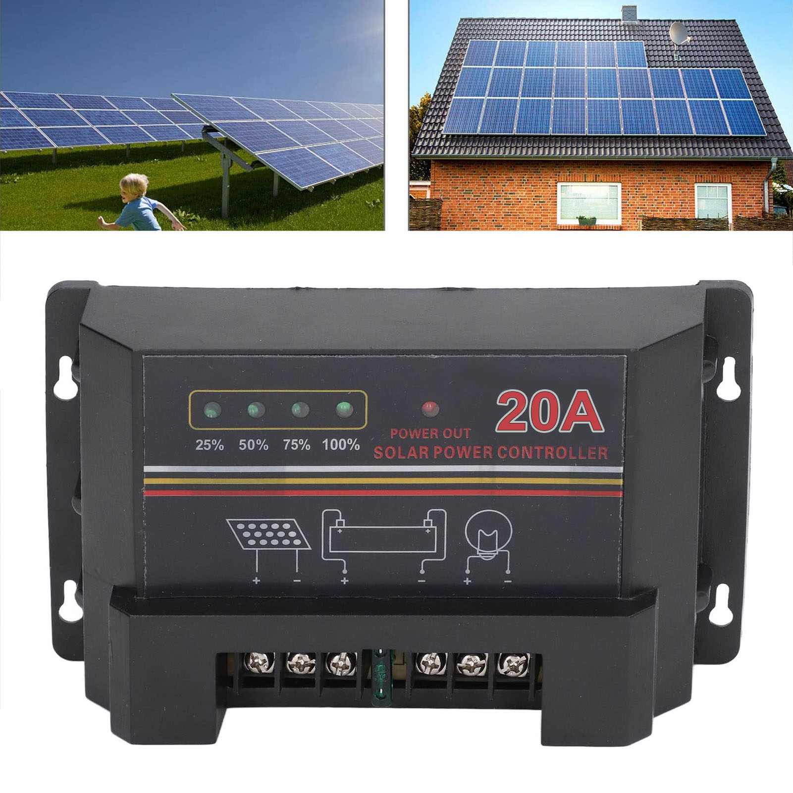 Solarladeregler, Automatischer Solarladeregler, Intelligenter 20a-solarlade-/entladeregler