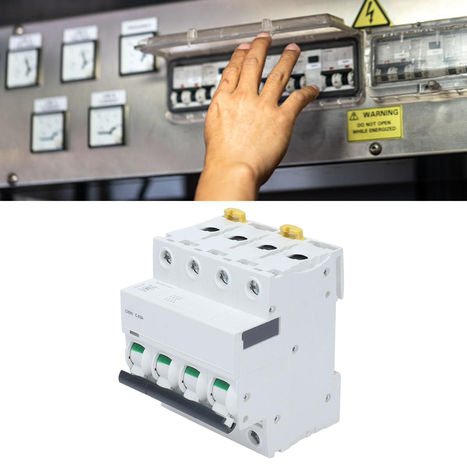 Miniatur-leistungsschalter Ic65n C63 4p Ac 400v 63a, Din-schienenmontage, Niederspannung, Für Anwendungen Im Innenausbau Und Maschinenbau.