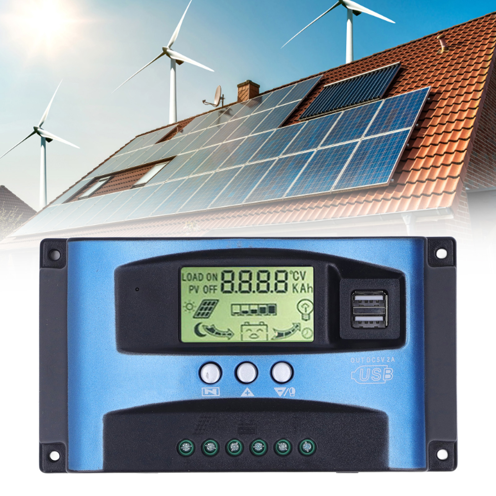 Mppt-solar-photovoltaik-laderegler, Automatische 12v/24v-batterieerkennung, Intelligentes Stromerzeugungssystem Für 40a-hausladegeräte, Maximale Photovoltaikspannung 50v
