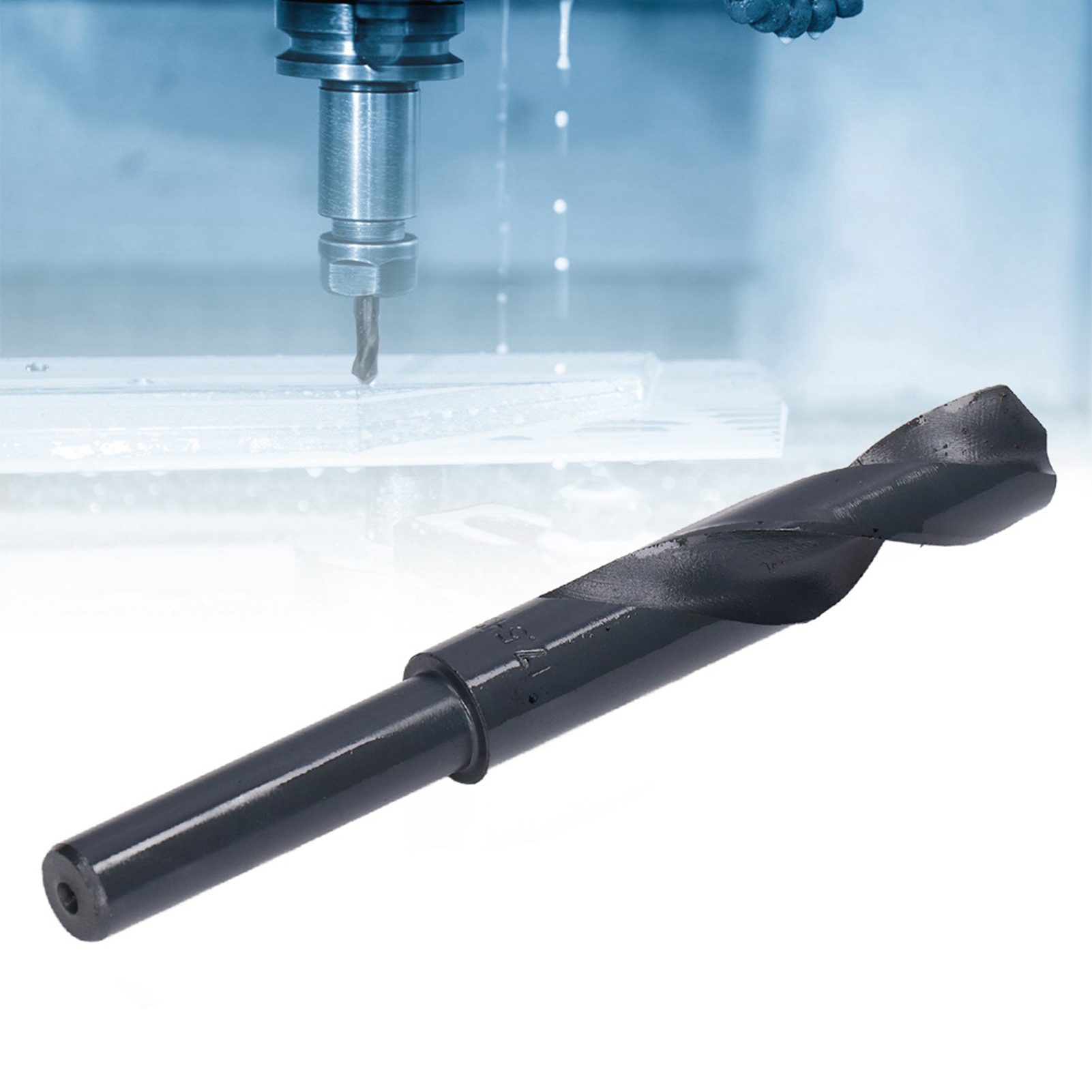 17,5 Mm (1/2 Zoll) Schaftbohrer, Gerader Schaftbohrer Aus Hochgeschwindigkeitsstahl, Schwarzer Spiralbohrer.