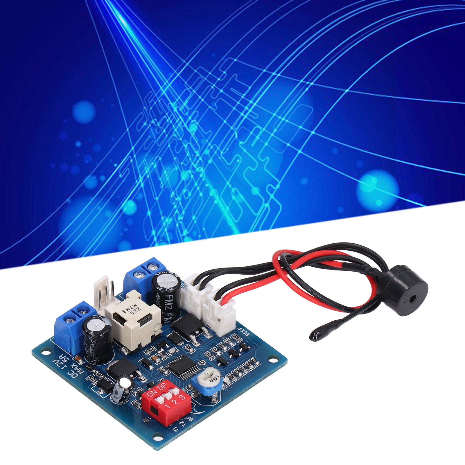 12v Dc Lüfterdrehzahlregler Mit Temperaturregelung, Hoher Effizienz, Hohem Strom 5a, Mit Schnittstelle Für Temperaturfühler Und Abschaltalarm.