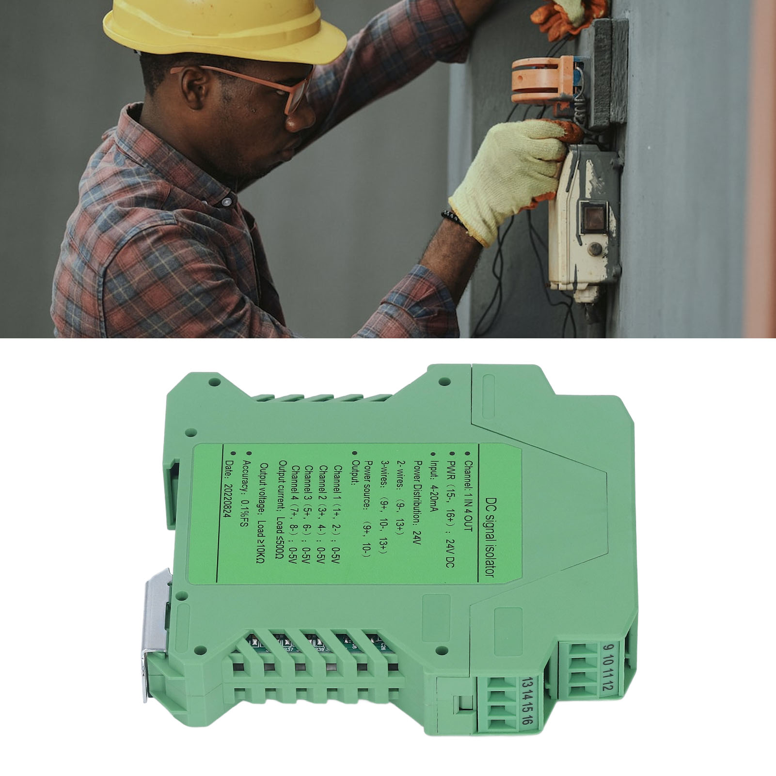 24v Dc Signalisolator Für Strom- Und Spannungstransmitter, Sps-erkennung, Ein Eingang Und Vier Ausgänge, 0-5v.