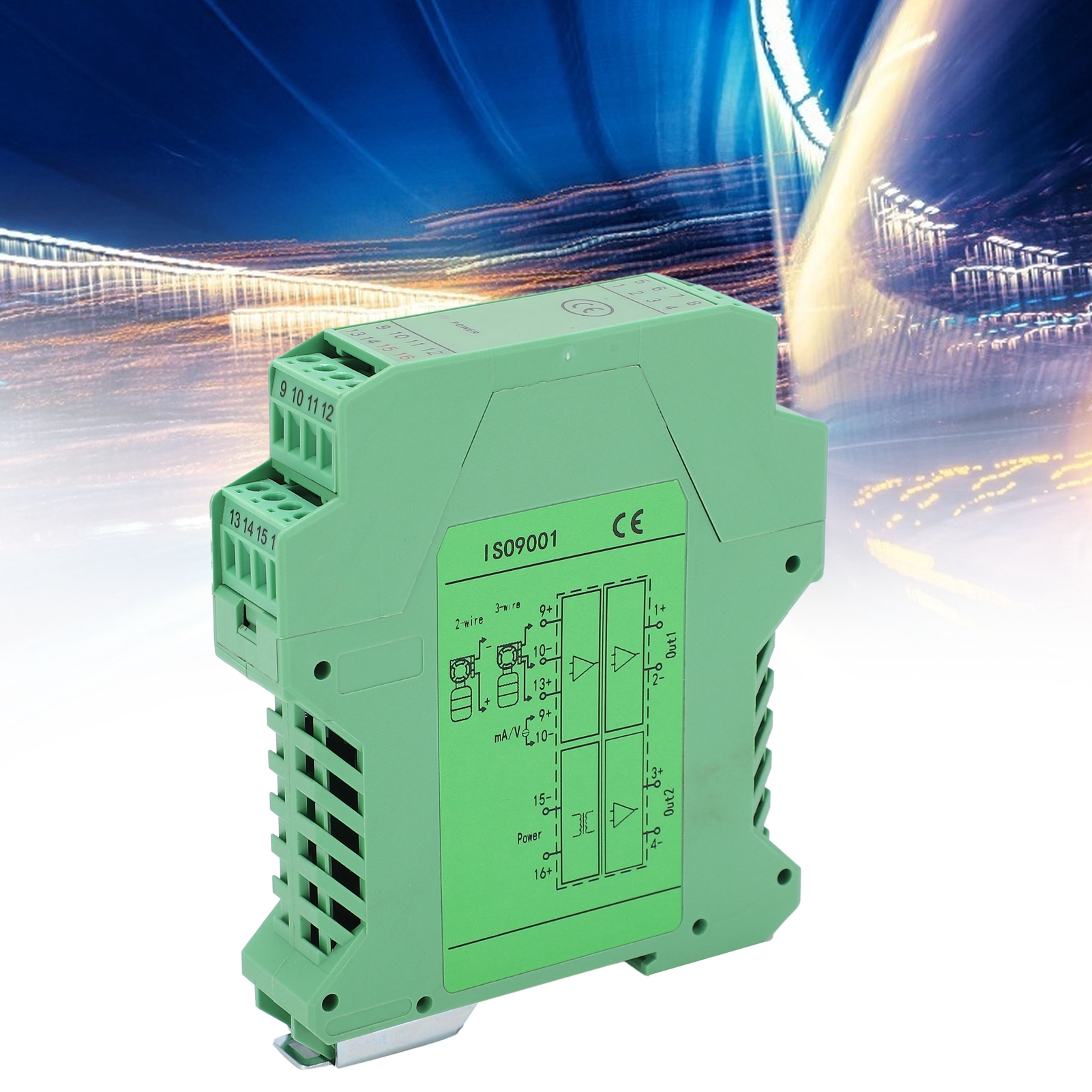 Glg Dc-signalisolator Mit Strom- Und Spannungstransmitter, Ein Eingang Und Zwei Ausgänge, 0-5v Bis 0-10v.