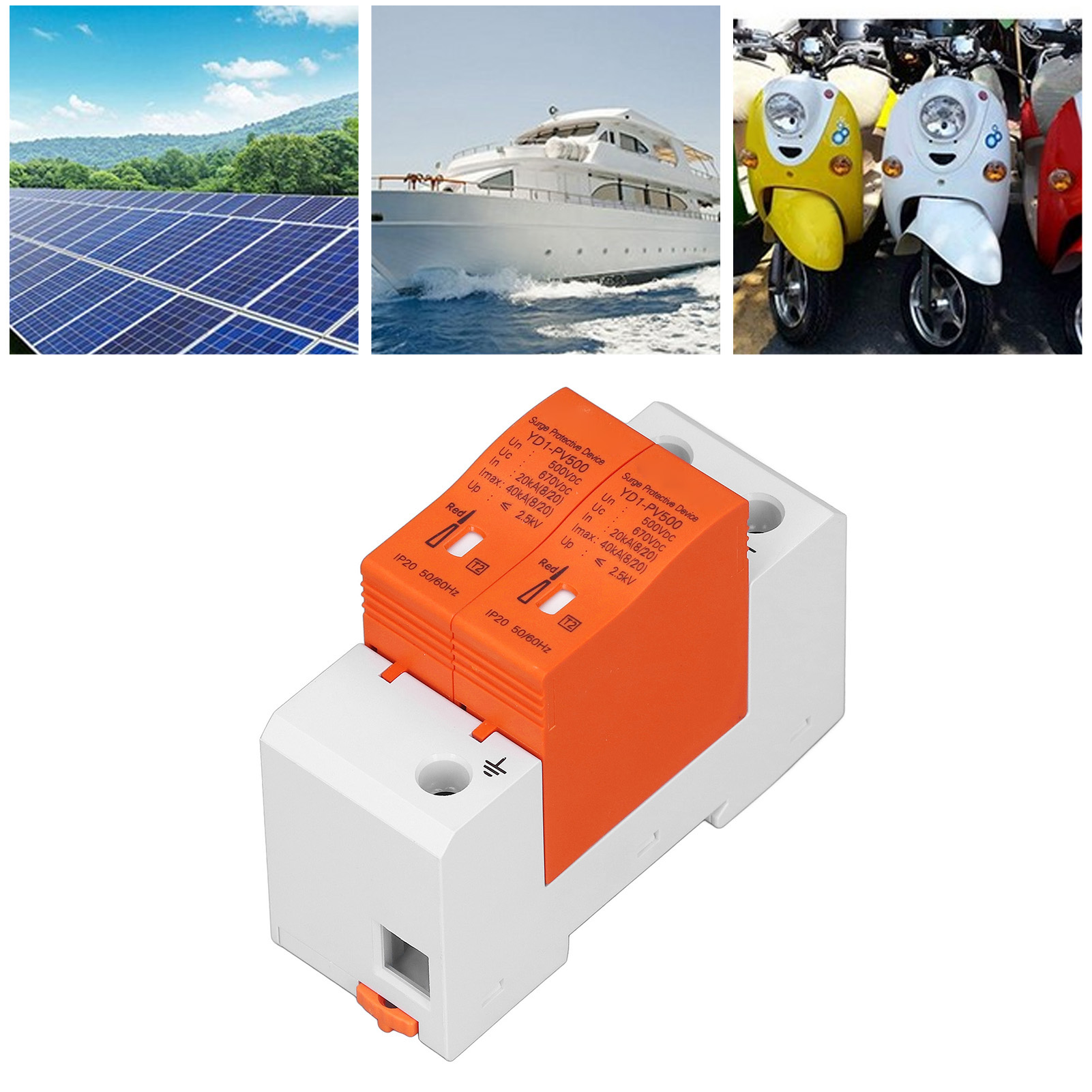 New Energy Yd1-pv500 2p Photovoltaik-schalter Mit Dc500v Überspannungsschutz