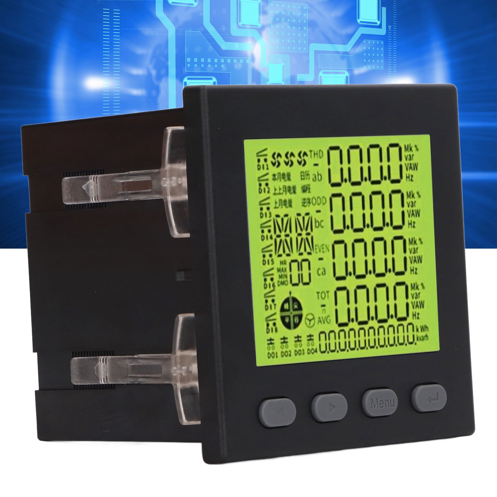 Yg194h-9sy: Multifunktionaler Drehstrom-oberschwingungszähler Mit Lcd-anzeige Und Mehreren Tarifen. Stromversorgung: 220 V Ac. Spannungsbereich: 380 V Ac. Strombereich: 5 A.