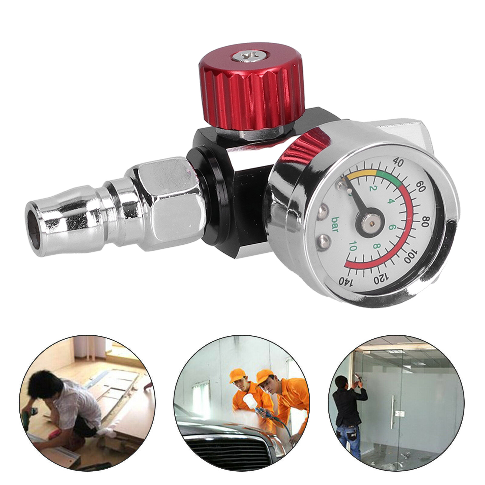 Druckregelventil Für Farbpistolen, G1/4 Luftdruckregler, Manometer, Zubehör Für Druckluftwerkzeuge.