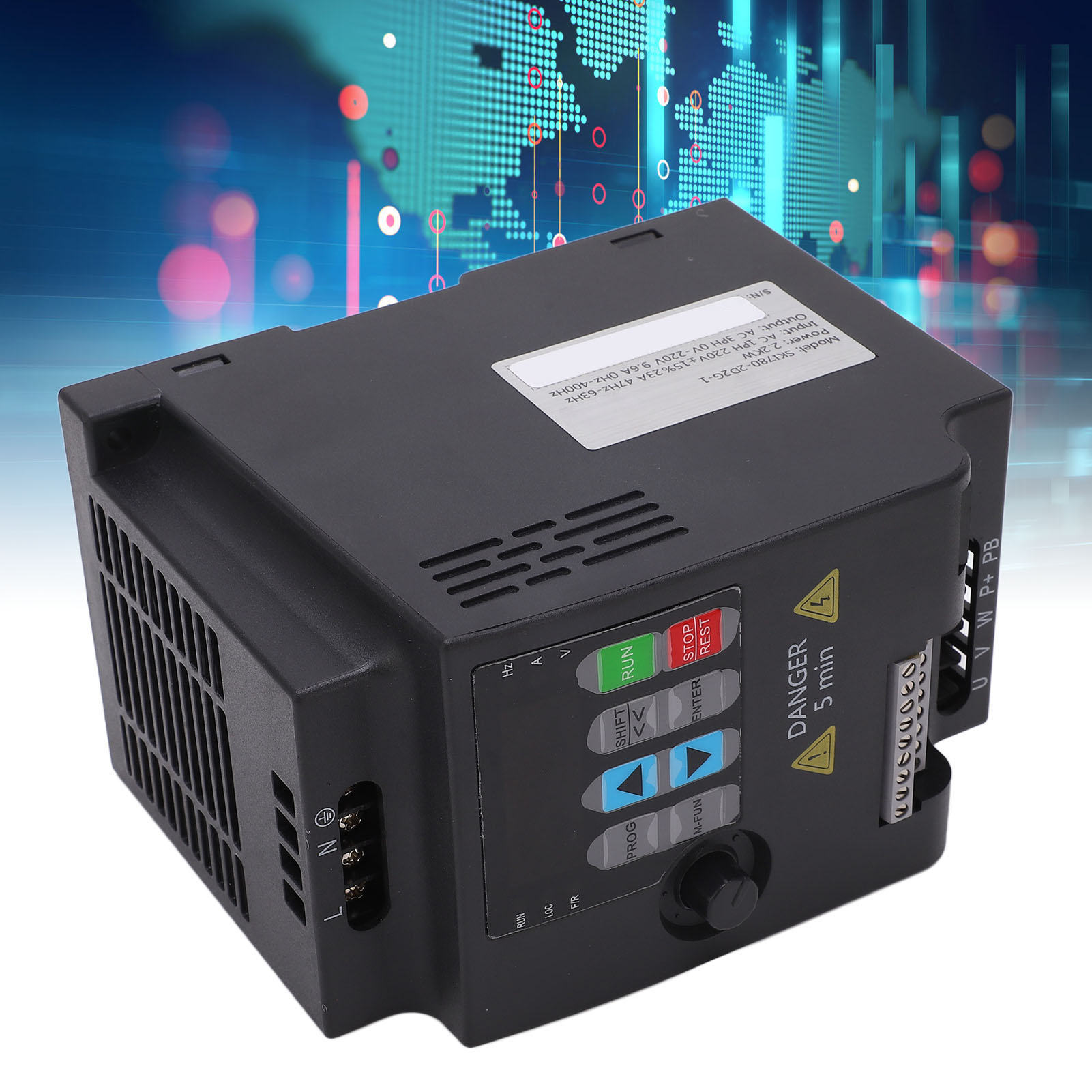 Sako 2,2 Kw Miniatur-frequenzumrichter Für Leichte Lasten, Mit Einphasigem 220 V Ac-eingang Und Dreiphasigem 0-220 V Ac-ausgang, Universeller Drehzahlregler Für Motoren.