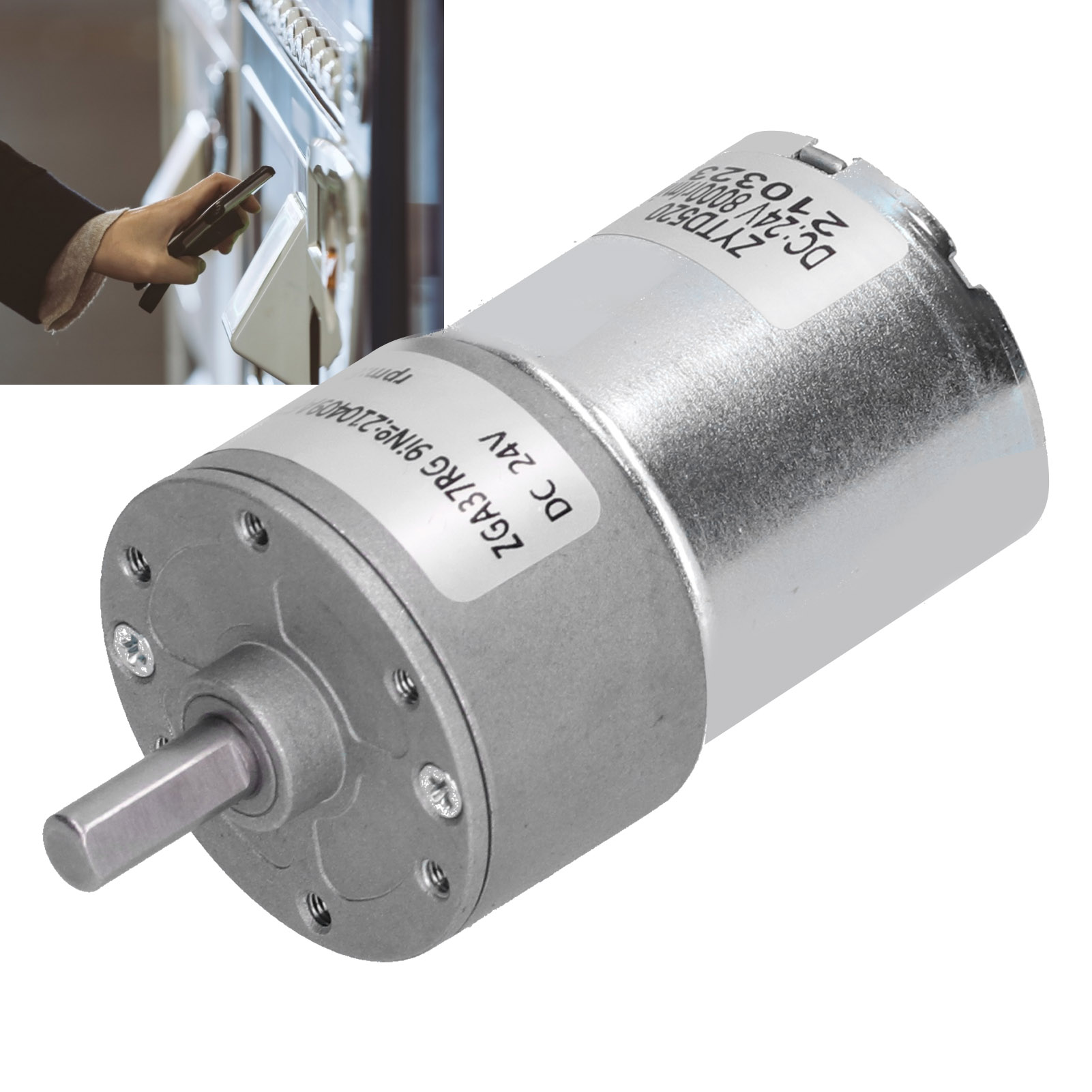 Zga37rg 888r-24v Dc 24v Getriebemotor, Elektrischer Getriebemotor Mit Hohem Drehmoment Und Mikrountersetzung, 37 Mm Durchmesser Zentrale Abtriebswelle.