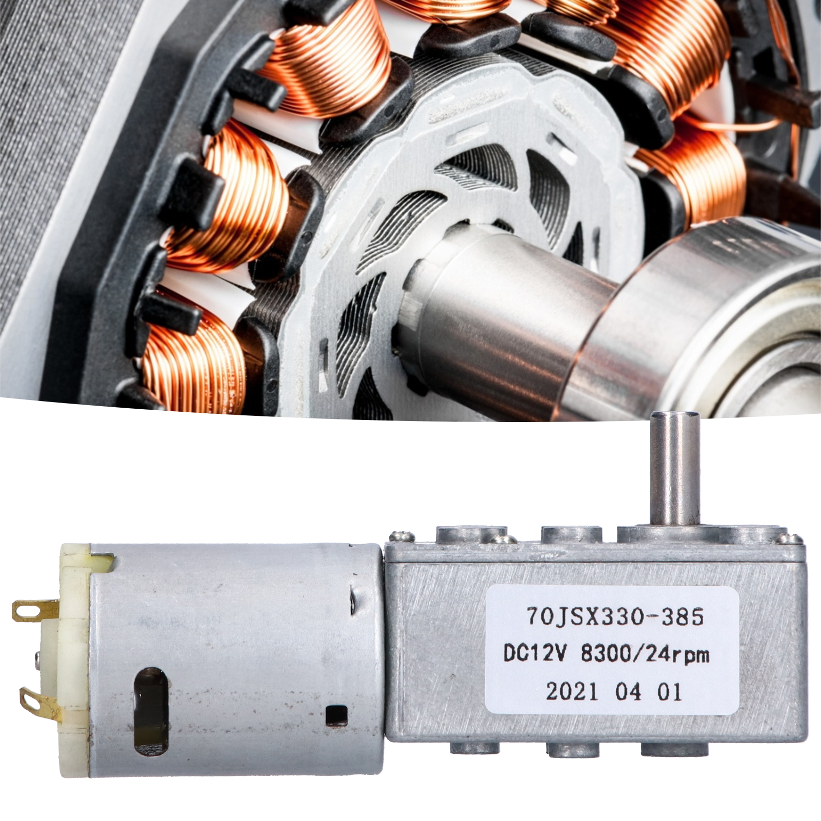 70jsx330-385 Gleichstrom-schneckengetriebemotor, Dc12v, 24 U/min Schneckengetriebemotor, Schneckengetriebe-untersetzungswelle.