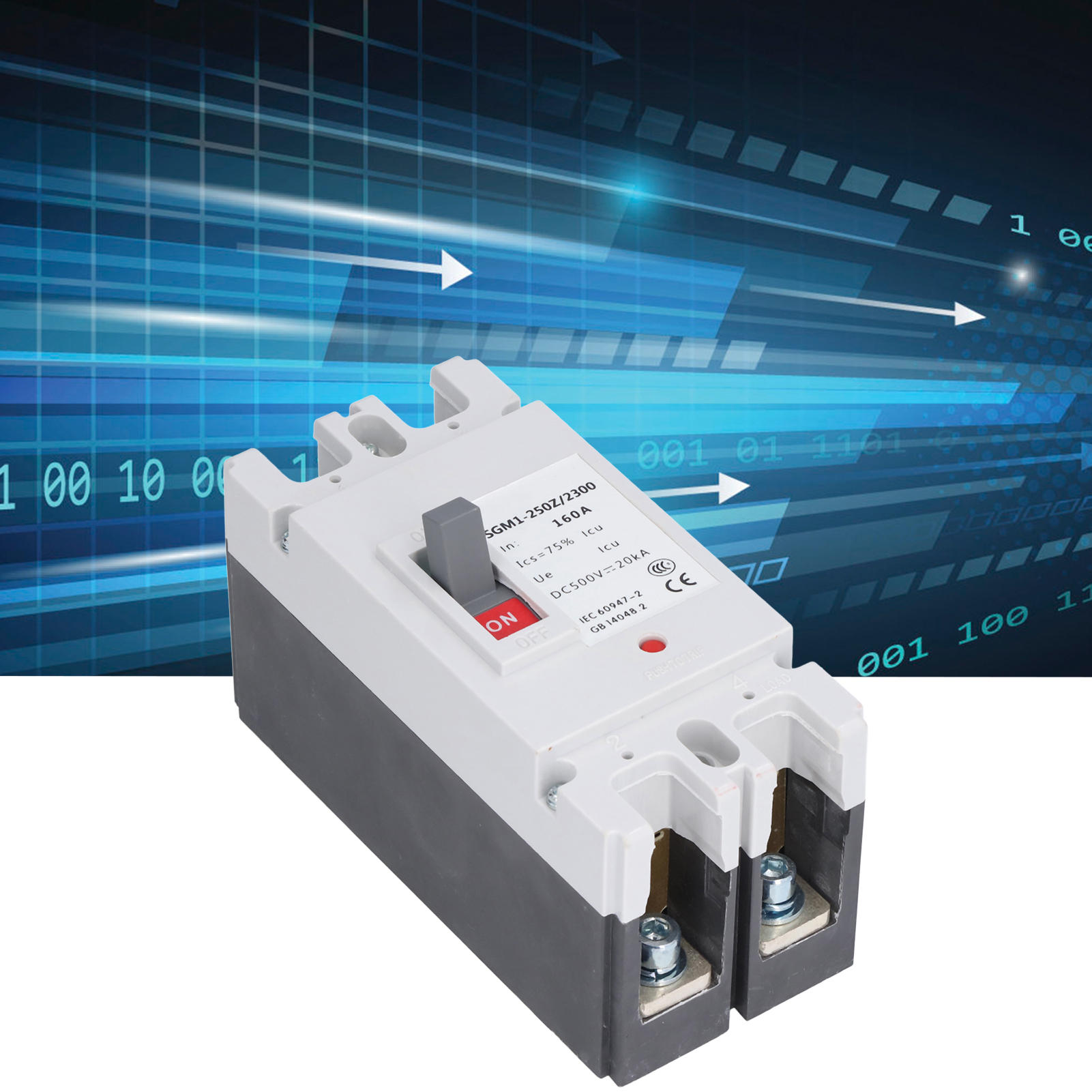 Baoyi Kompaktleistungsschalter 500 V 2-polig Dc, Hauptschalter Für Solaranlage, 160 A Batterieschutzschalter, Trennschalter