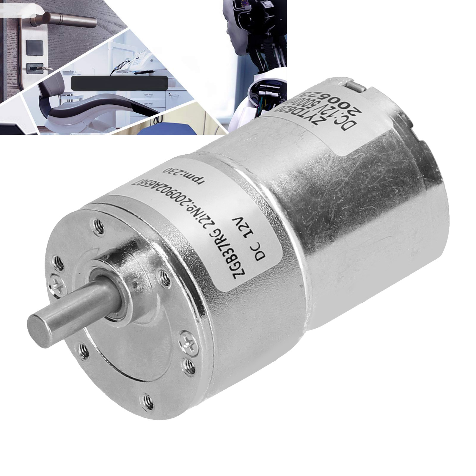 Zgb37rg 230r-12v Dc 12v Getriebemotor, Drehmomentstarker Mikrountersetzungs-elektromotor, Exzentrische Abtriebswelle, Getriebe Mit 37 Mm Durchmesser.