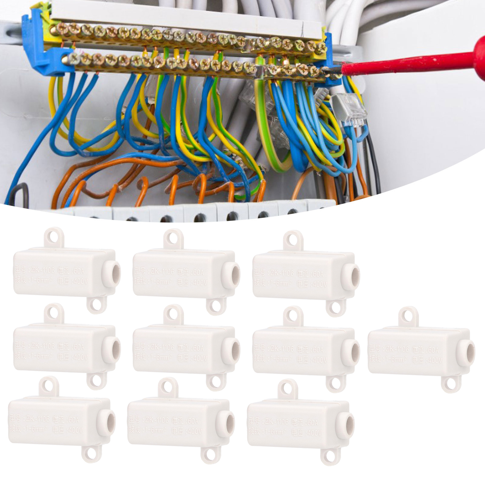 Hochleistungs- Und Hochstrom-t-verteiler Zk-1106 400 V/60 A (10 Stück Pro Set)