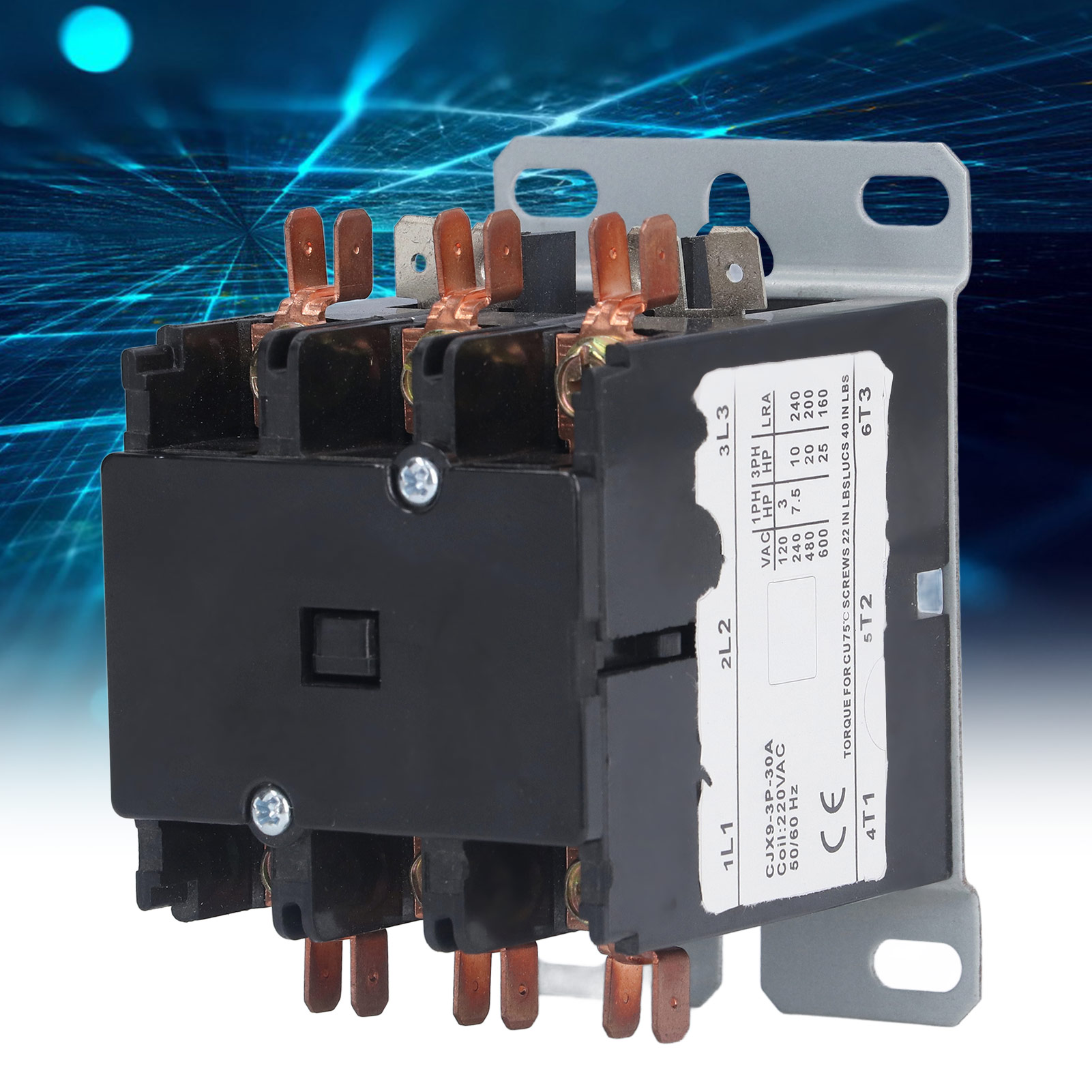Robuster Wechselstromschütz Cjx9 30 A, Spezialschütz Für Klimaanlagen, 220 V 50/60 Hz, Drehstrom